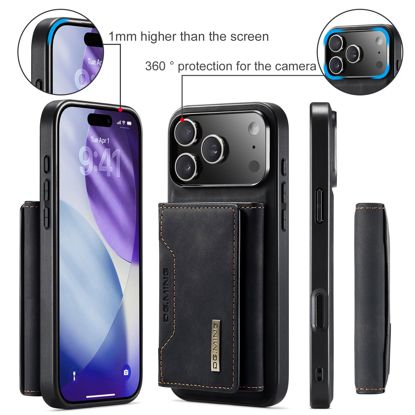 Magnetic Card Slot Case iPhone 17 Pro Max Schwarz