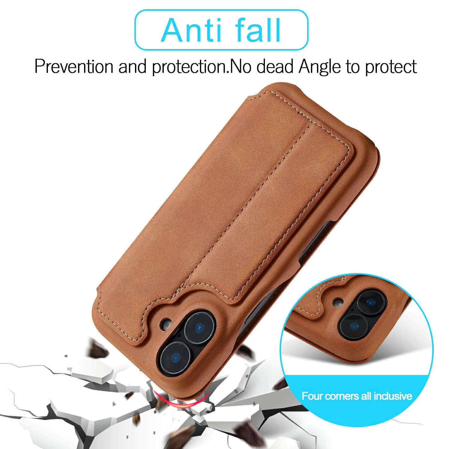 Slim Portemonnaie-Hülle iPhone 17 Cognac