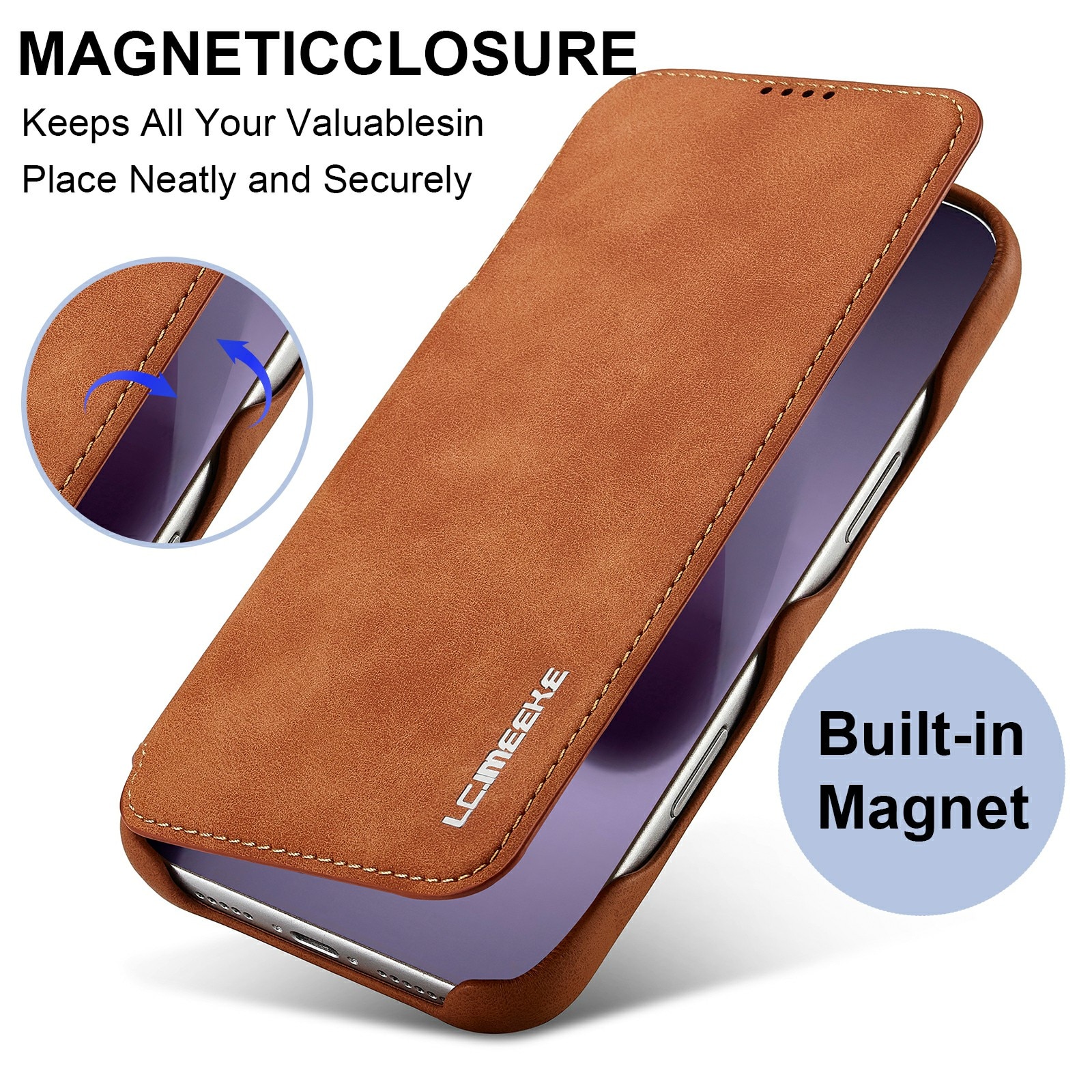 Slim Portemonnaie-Hülle iPhone 17 Pro Cognac