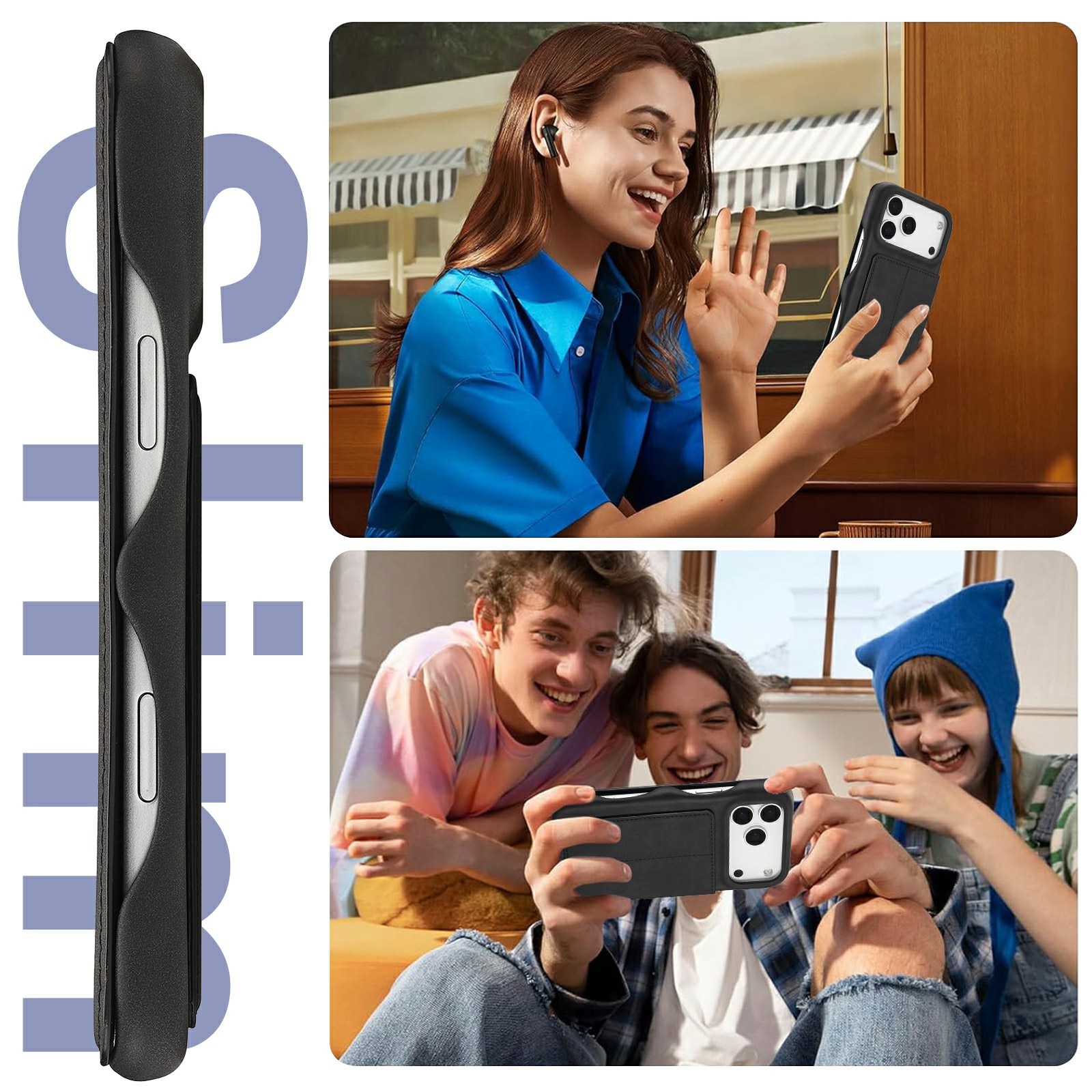 Slim Portemonnaie-Hülle iPhone 17 Pro Max Schwarz