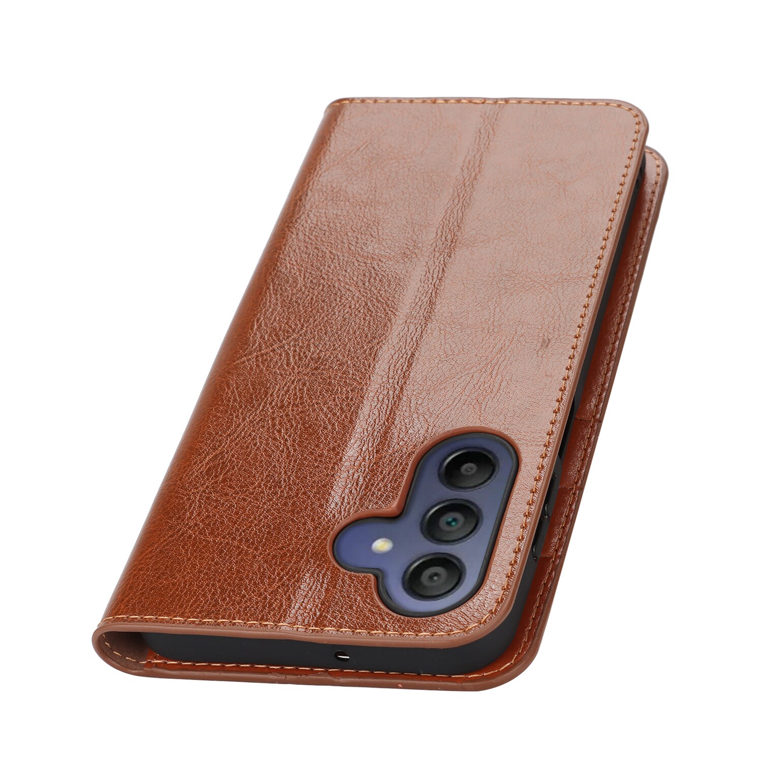 Samsung Galaxy A17 Handytasche aus Echtem Leder Braun