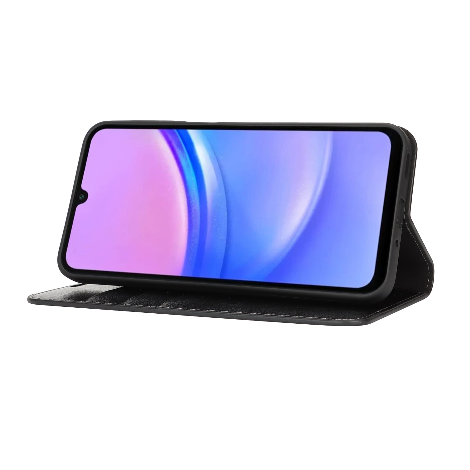 Samsung Galaxy A17 Handytasche aus Echtem Leder Schwarz