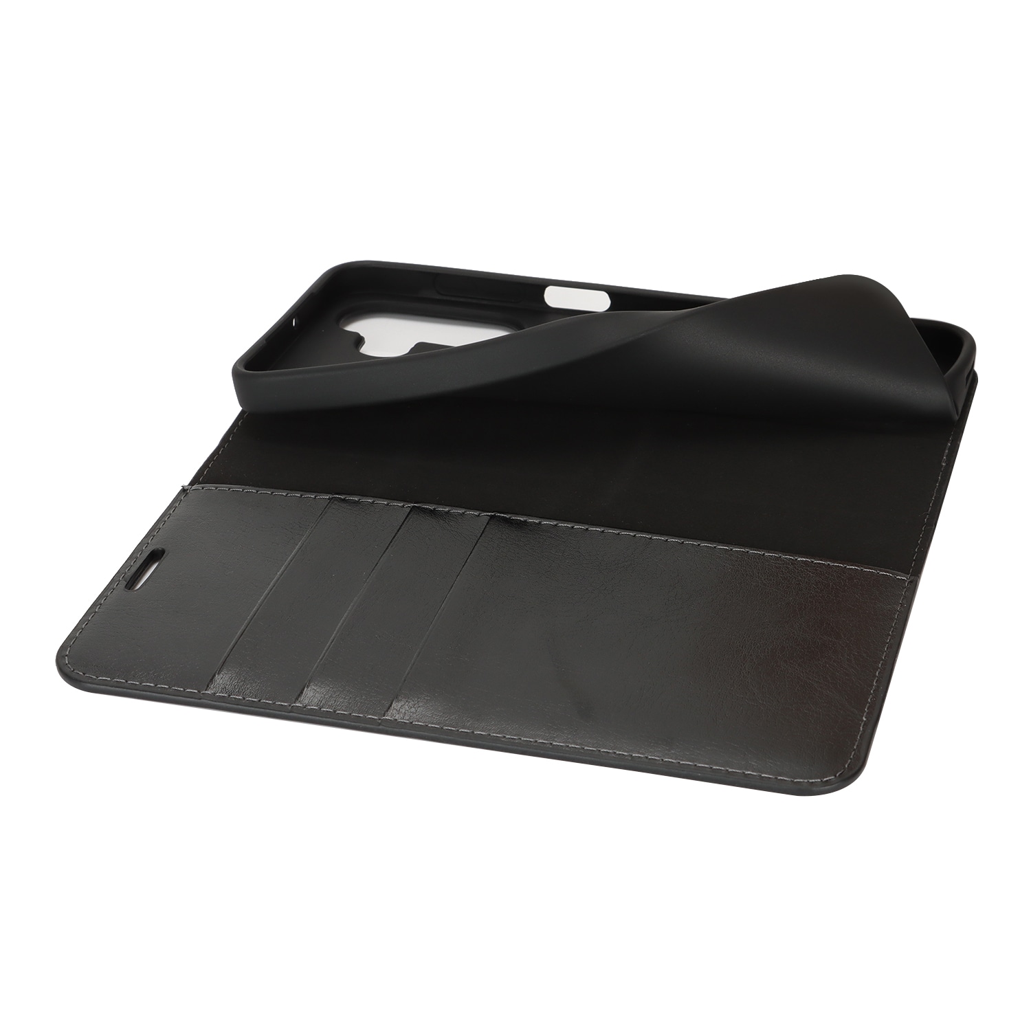 Samsung Galaxy A17 Handytasche aus Echtem Leder Schwarz