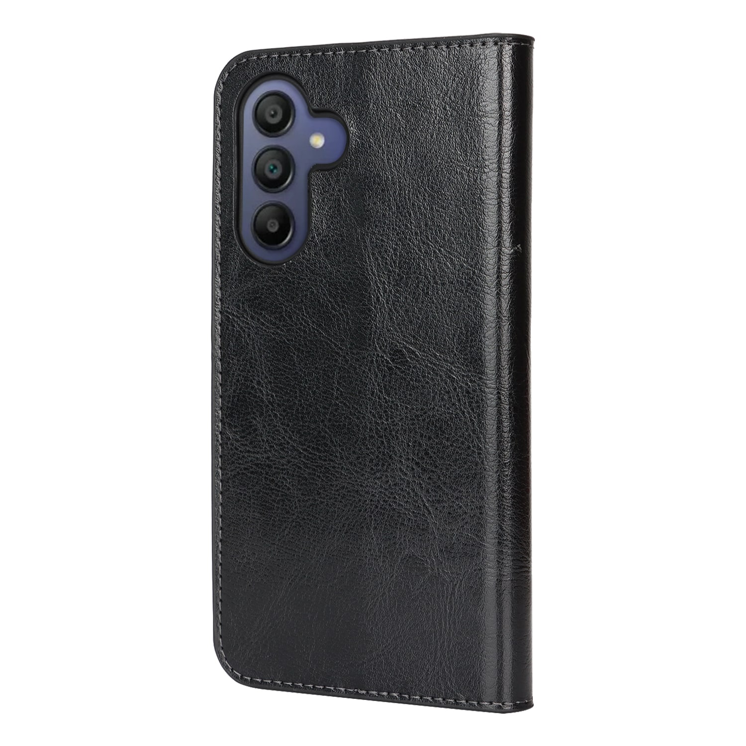 Samsung Galaxy A17 Handytasche aus Echtem Leder Schwarz