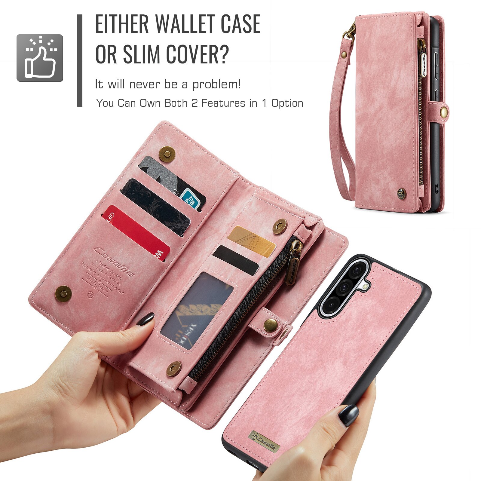 Multi-slot Portemonnaie-Hülle Samsung Galaxy A17 Rosa