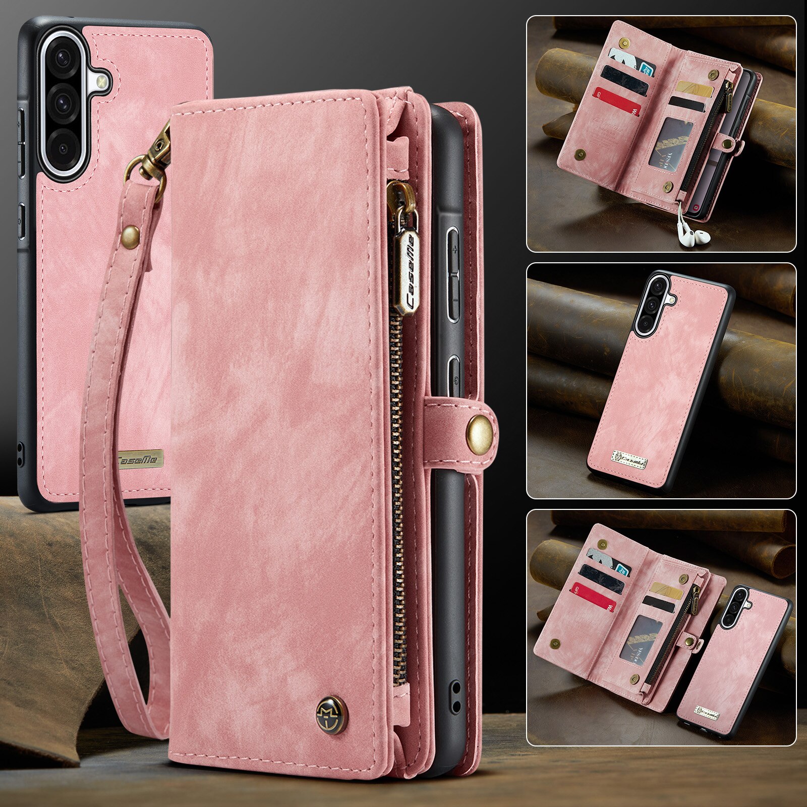 Multi-slot Portemonnaie-Hülle Samsung Galaxy A17 Rosa