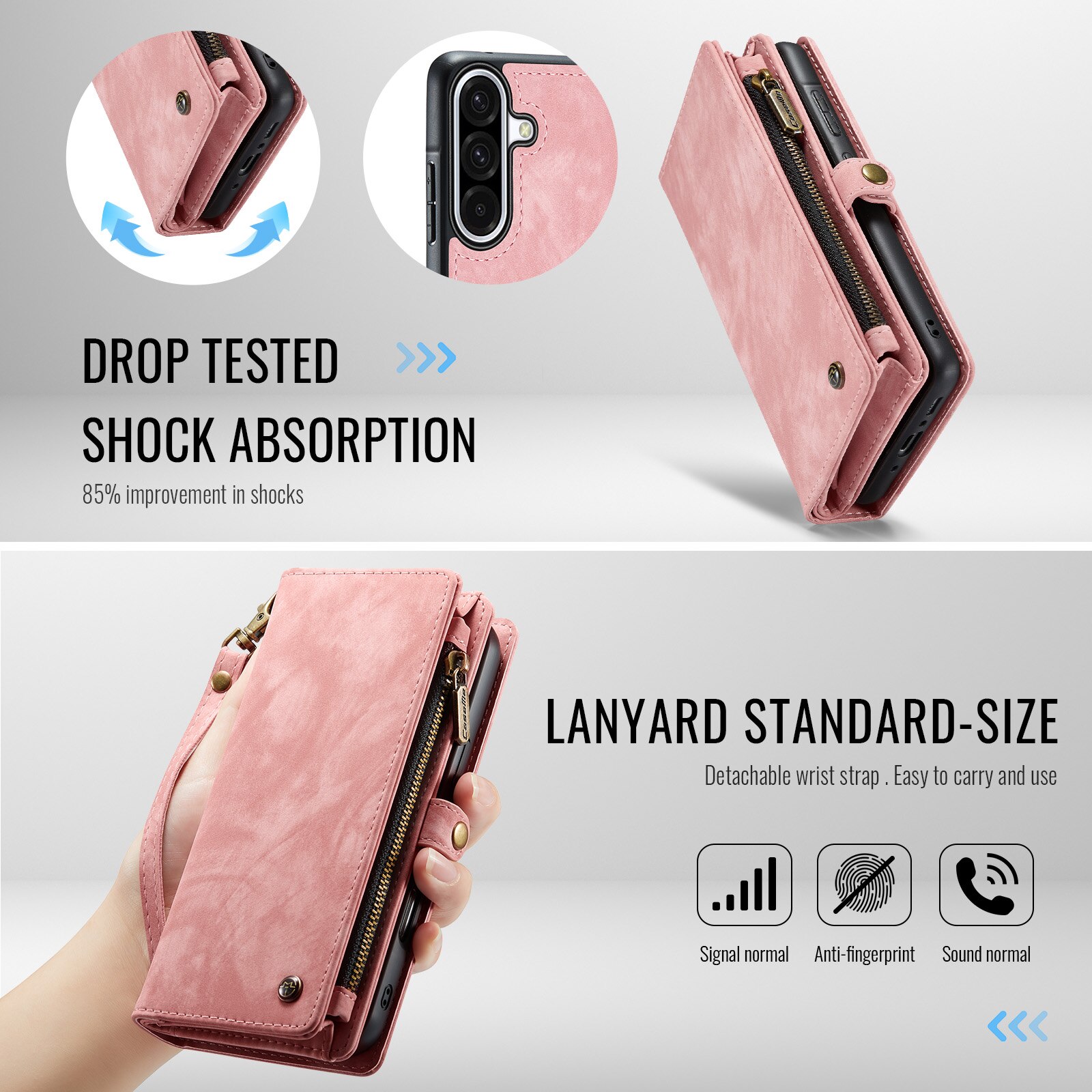 Multi-slot Portemonnaie-Hülle Samsung Galaxy A17 Rosa