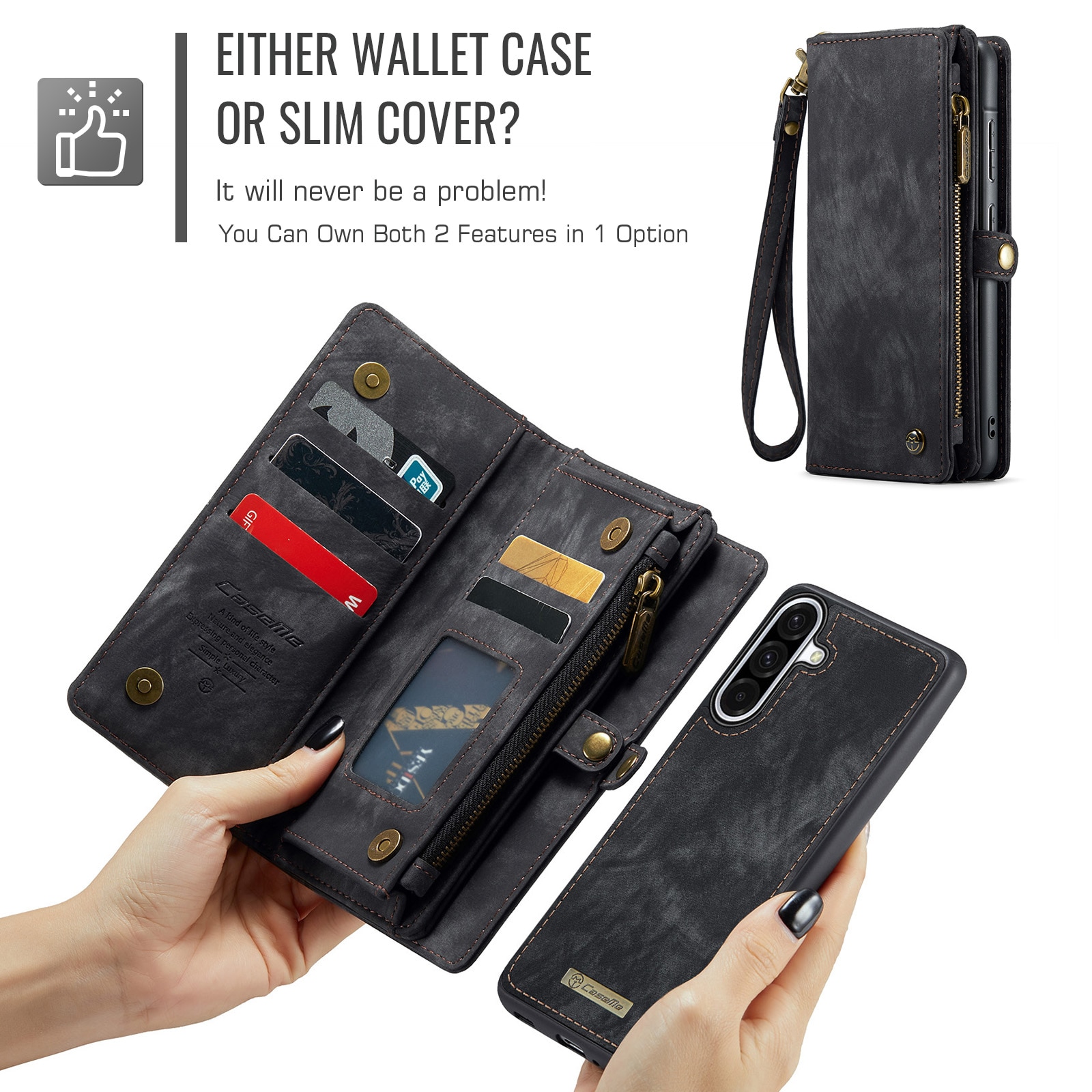 Multi-slot Portemonnaie-Hülle Samsung Galaxy A17 Grau