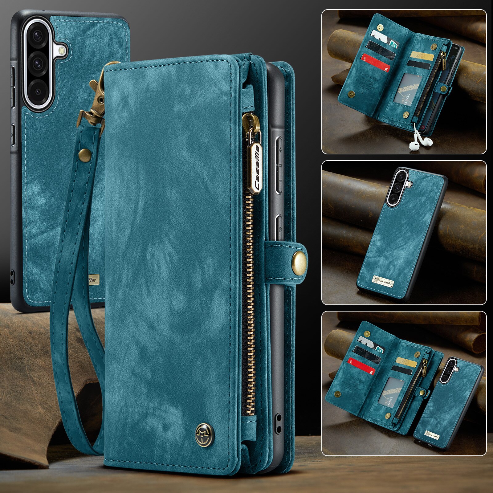 Multi-slot Portemonnaie-Hülle Samsung Galaxy A17 Blau