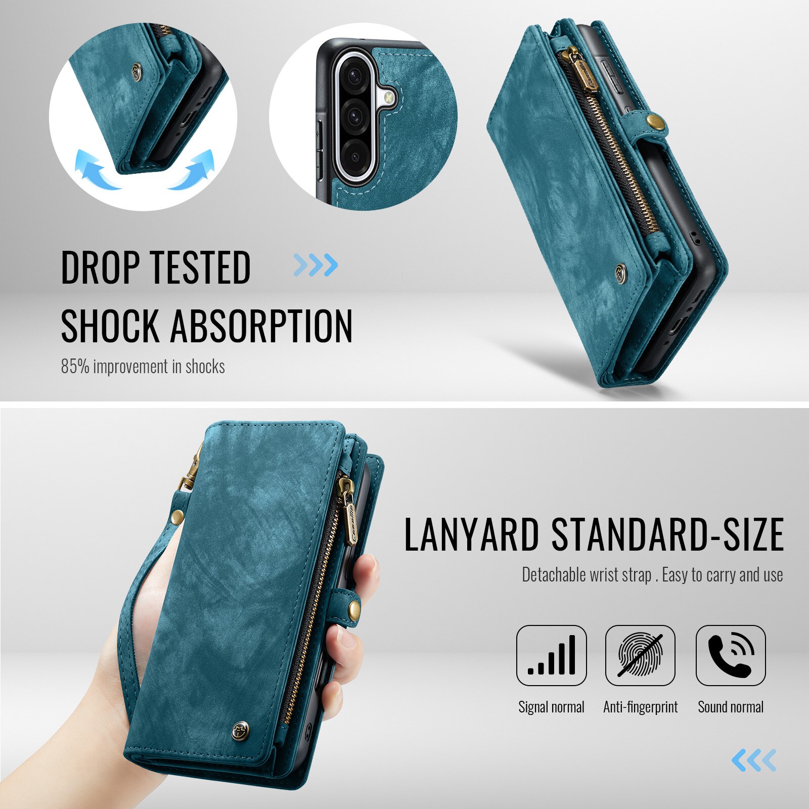 Multi-slot Portemonnaie-Hülle Samsung Galaxy A17 Blau
