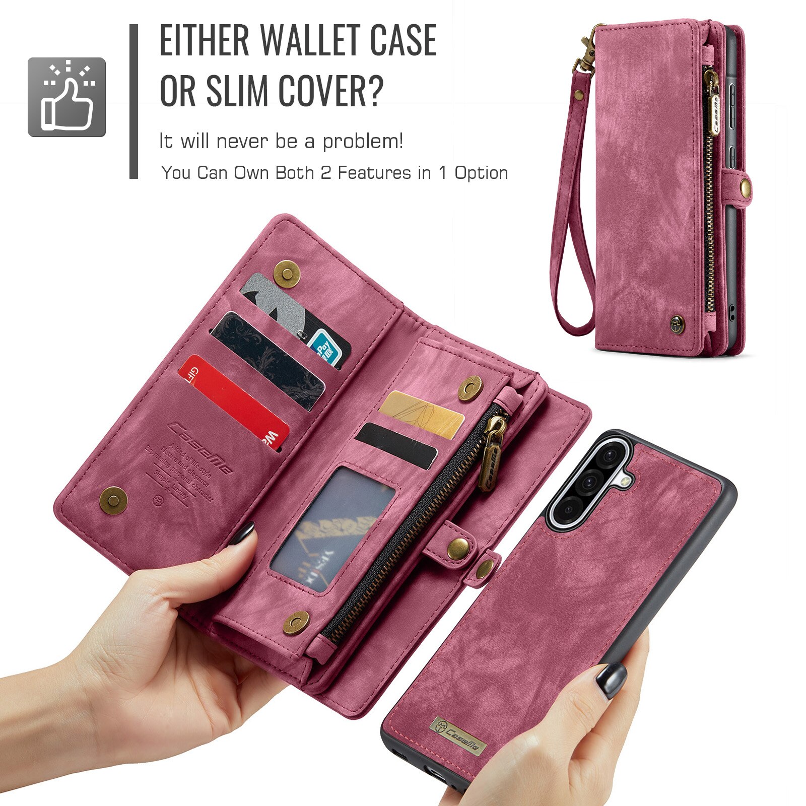Multi-slot Portemonnaie-Hülle Samsung Galaxy A17 Rot