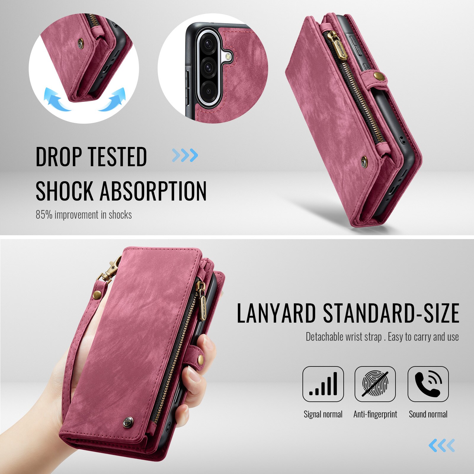 Multi-slot Portemonnaie-Hülle Samsung Galaxy A17 Rot