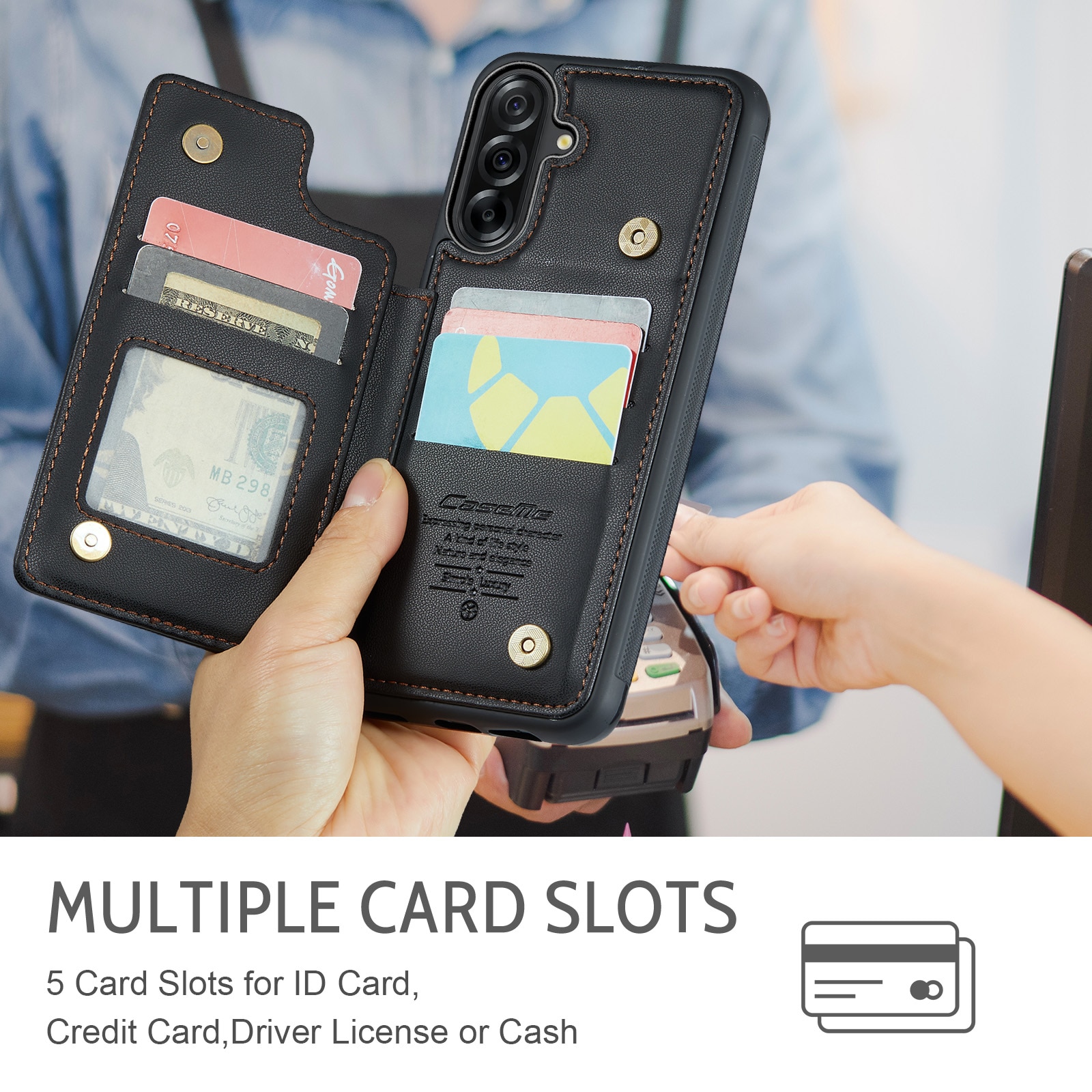 RFID-geschützte Portemonnaie-Hülle Samsung Galaxy A17 schwarz