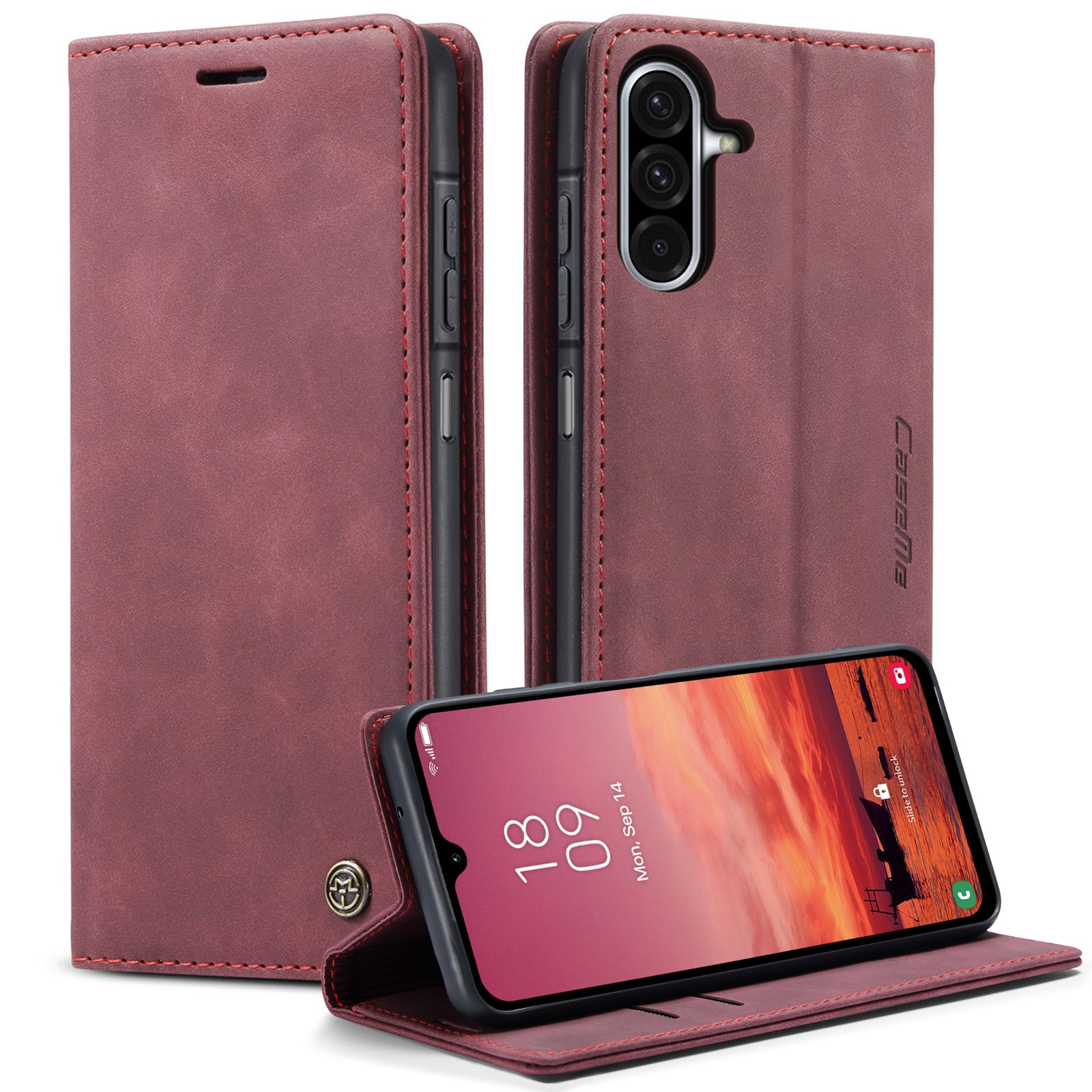 Slim Portemonnaie-Hülle Samsung Galaxy A17 Rot