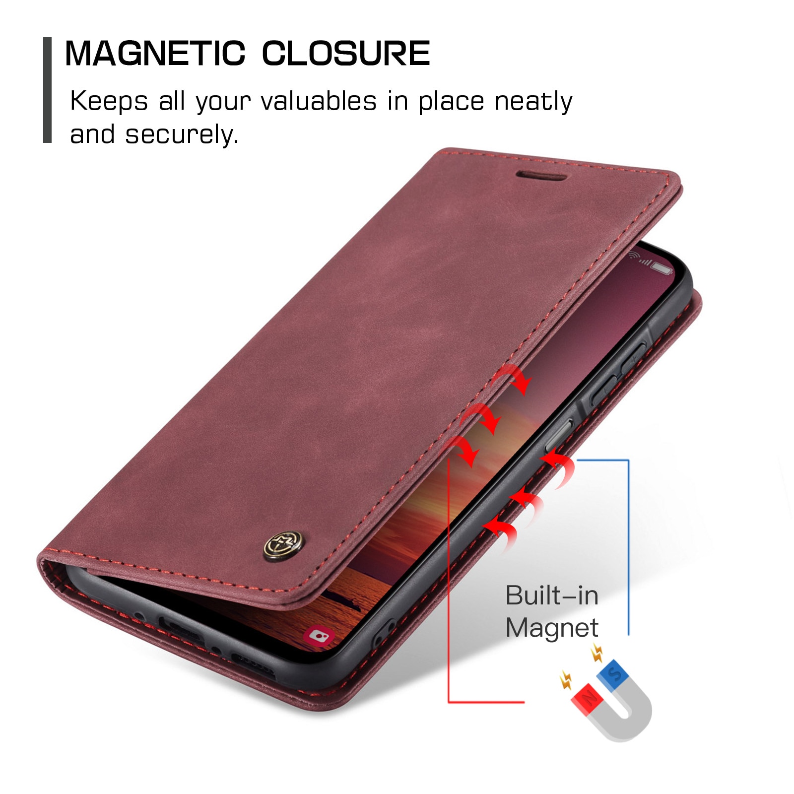 Slim Portemonnaie-Hülle Samsung Galaxy A17 Rot