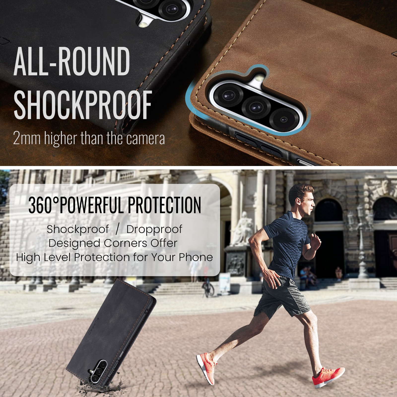 Slim Portemonnaie-Hülle Samsung Galaxy A17 Schwarz