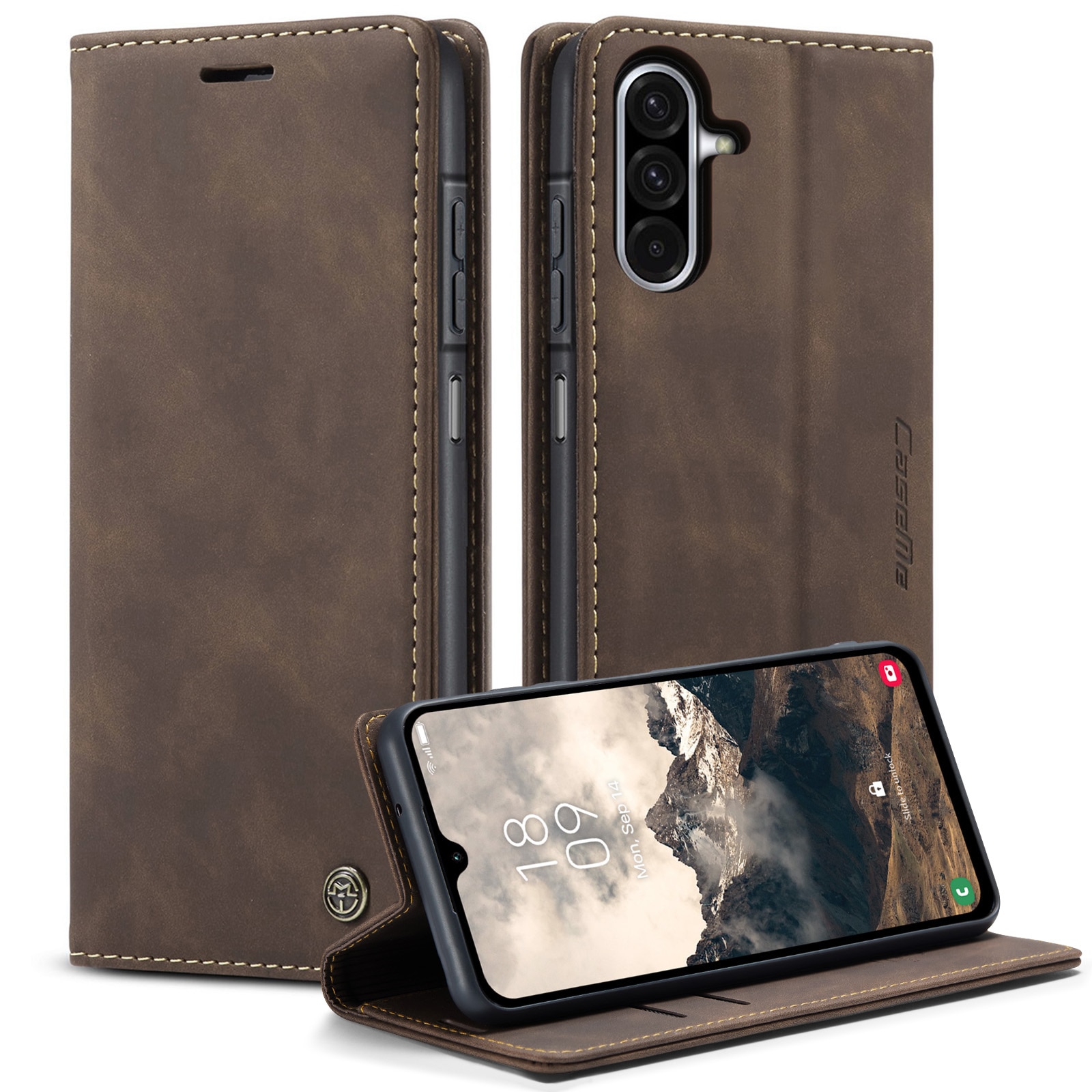 Slim Portemonnaie-Hülle Samsung Galaxy A17 Braun