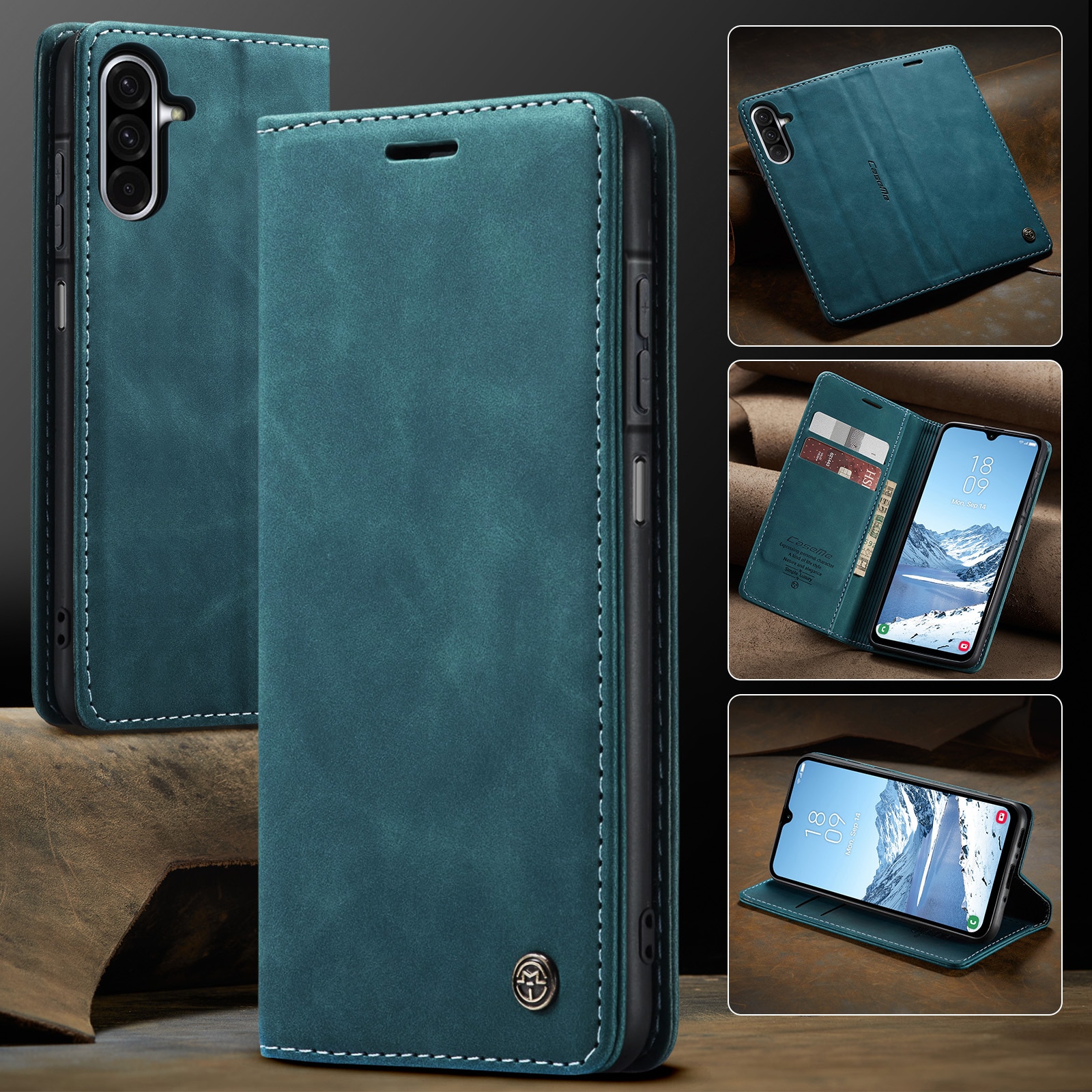 Slim Portemonnaie-Hülle Samsung Galaxy A17 Blau