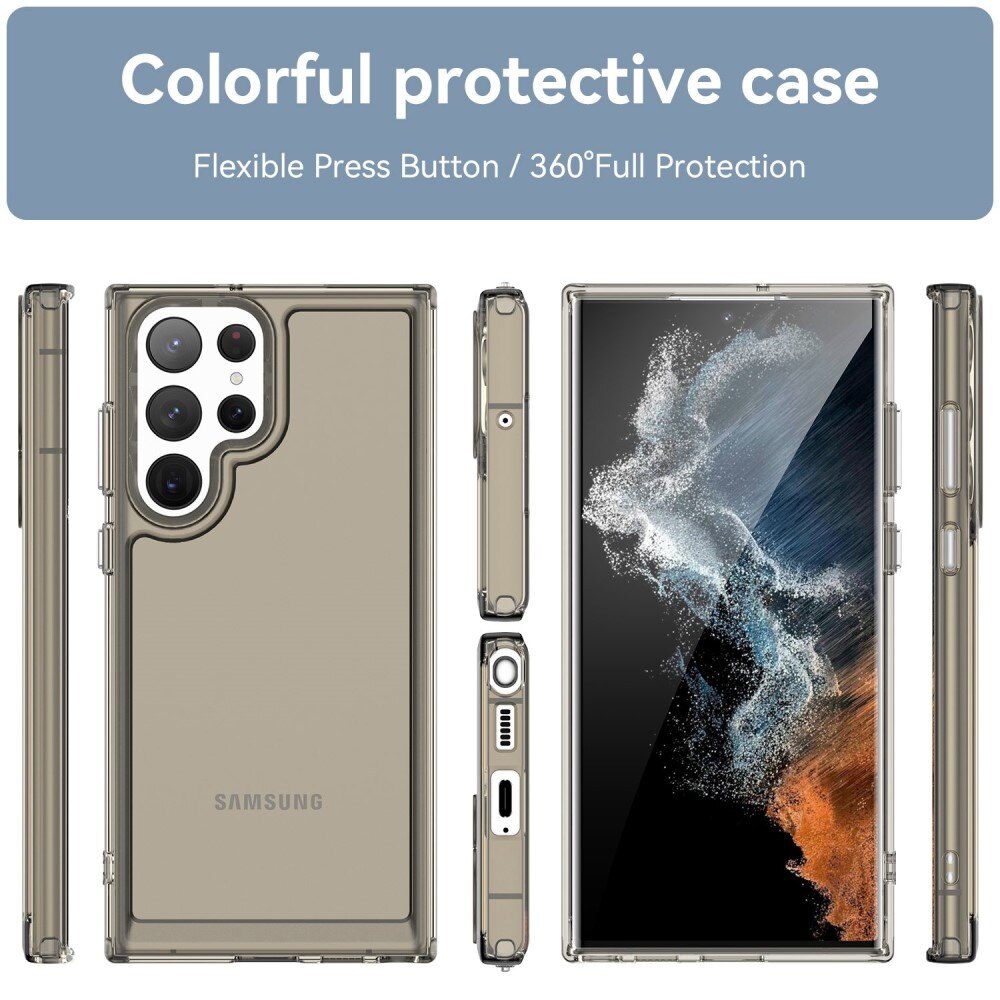 Samsung Galaxy S23 Ultra Hybride Handyhülle Crystal Hybrid grau