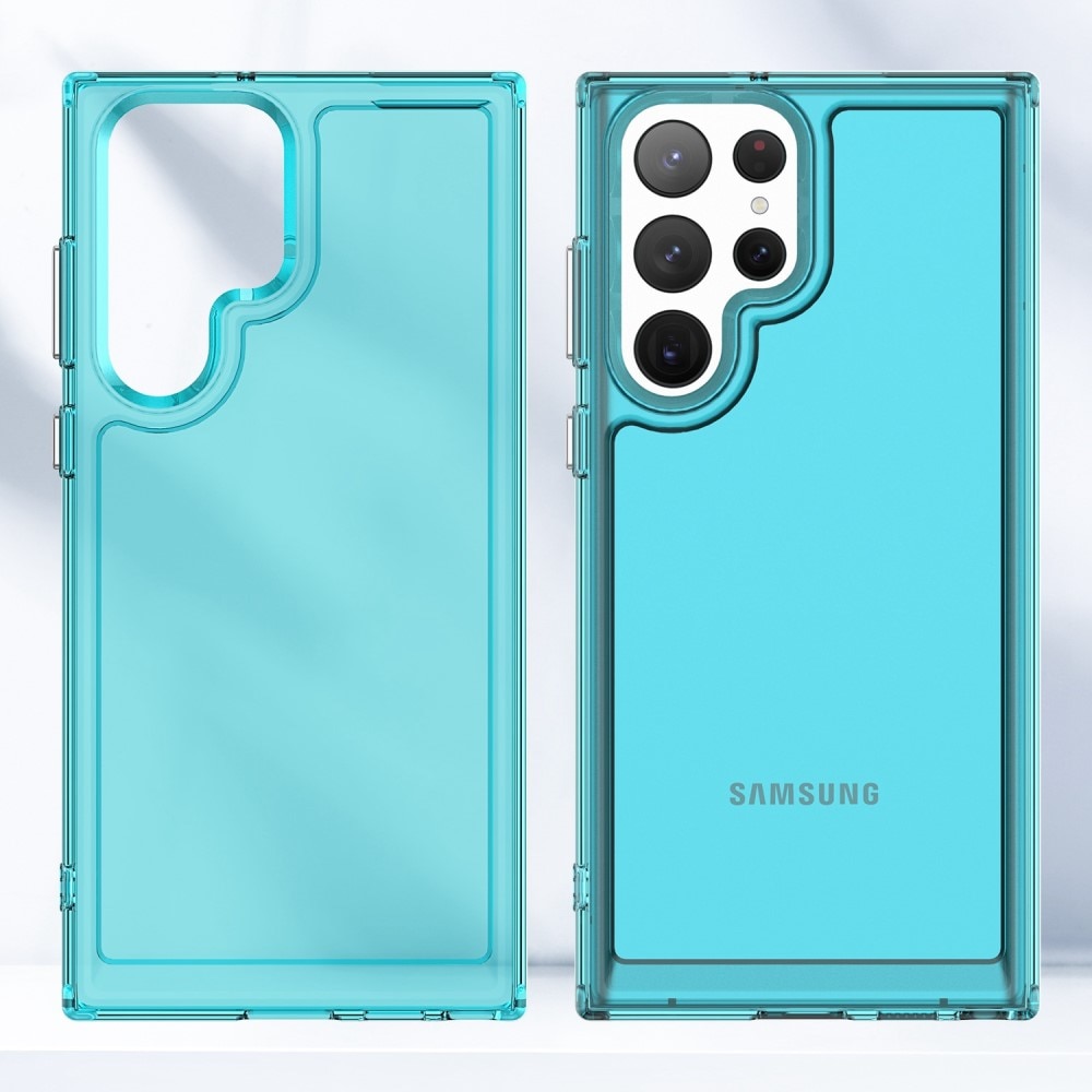 Samsung Galaxy S23 Ultra Hybride Handyhülle Crystal Hybrid blau