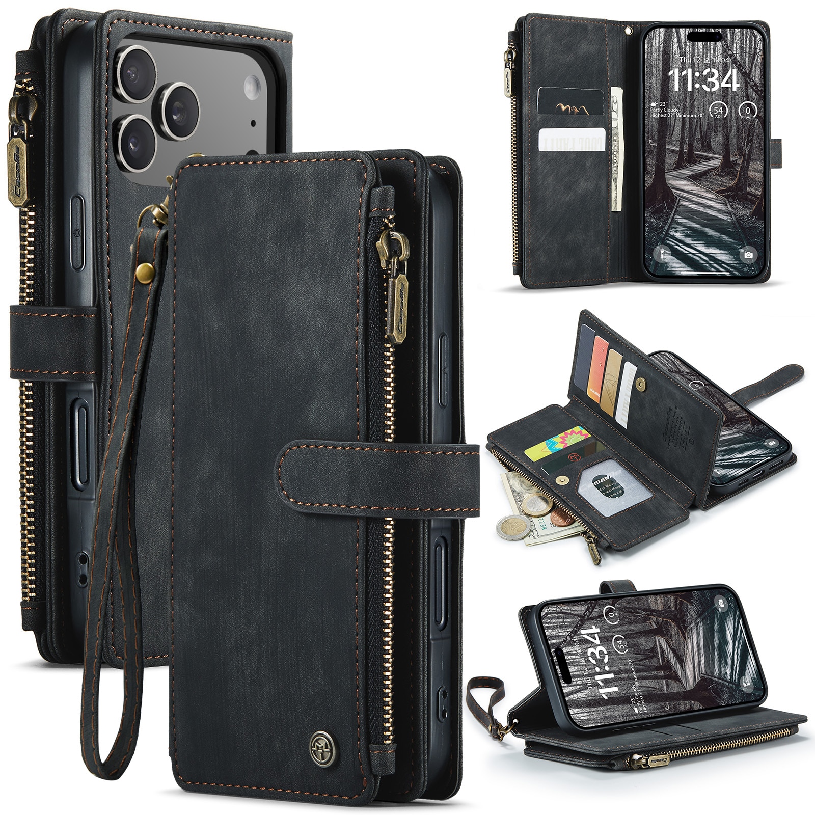 Multi-slot Portemonnaie-Hülle iPhone 17 Pro Grau