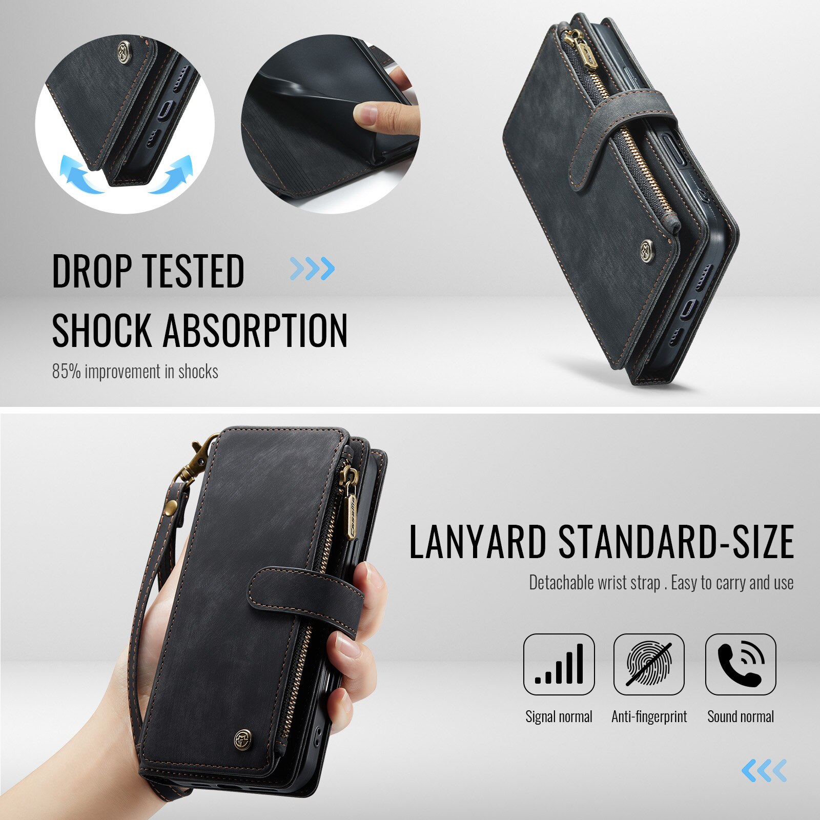 Multi-slot Portemonnaie-Hülle iPhone 17 Pro Grau