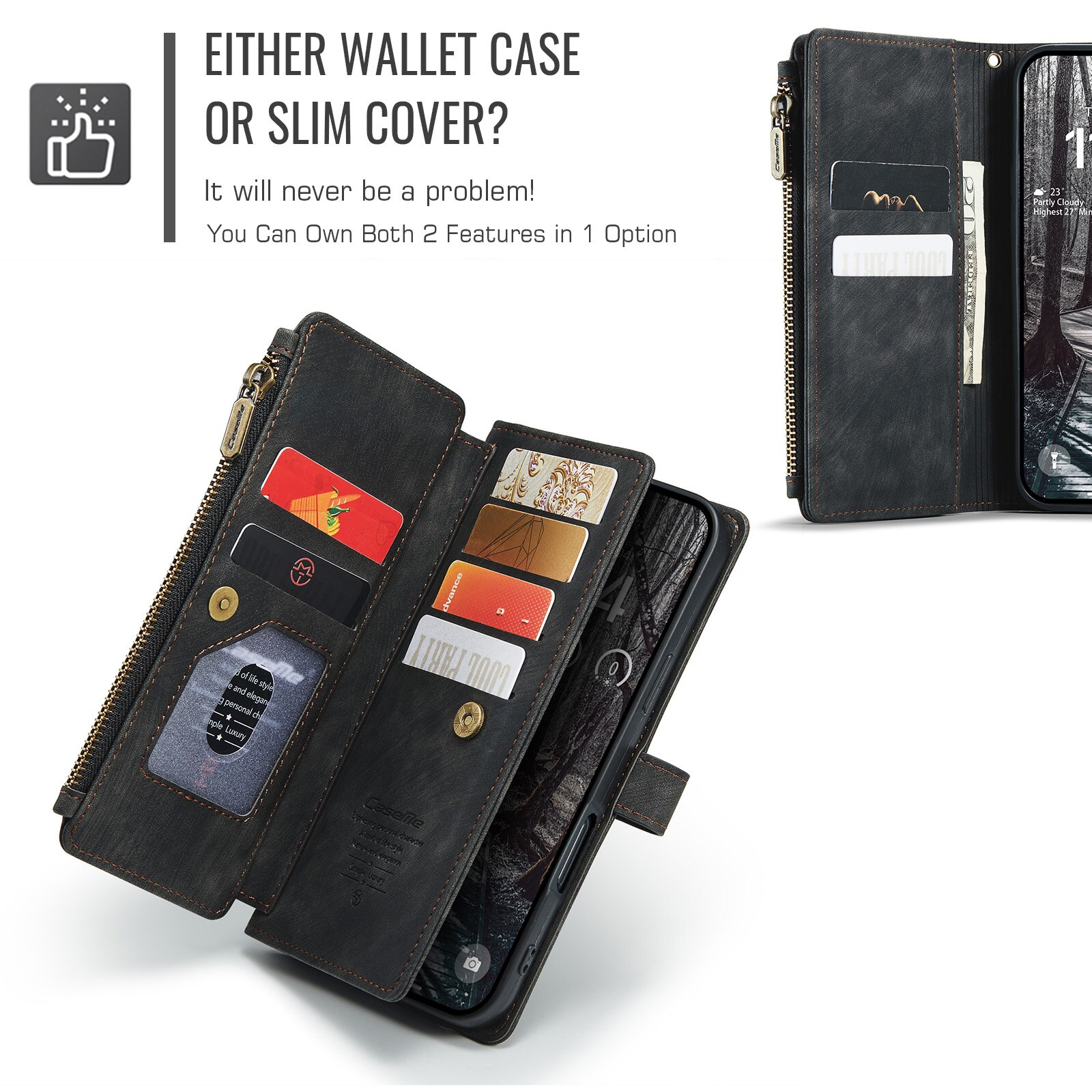 Multi-slot Portemonnaie-Hülle iPhone 17 Pro Grau