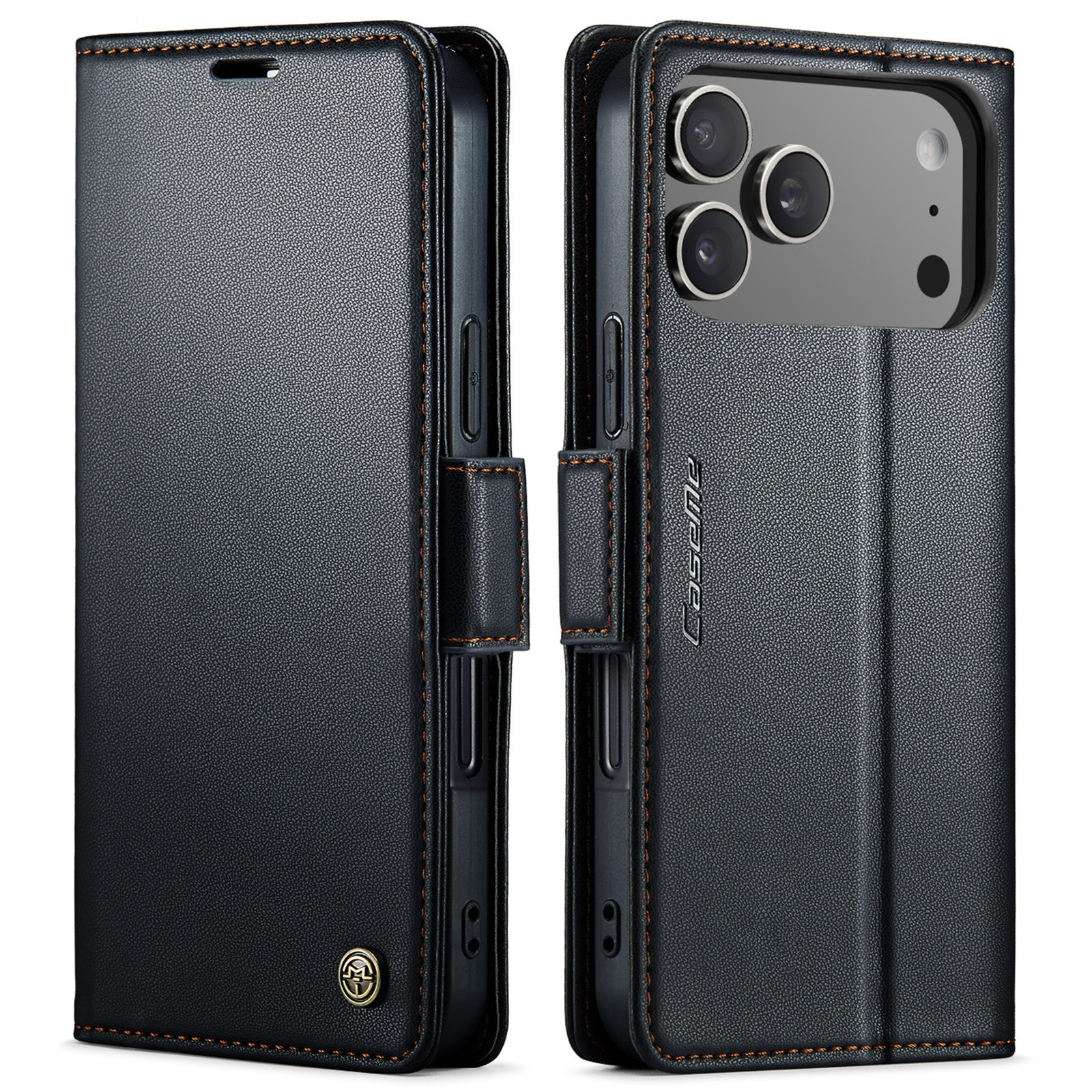 RFID-geschützte Slim Portemonnaie-Hülle iPhone 17 Pro Schwarz