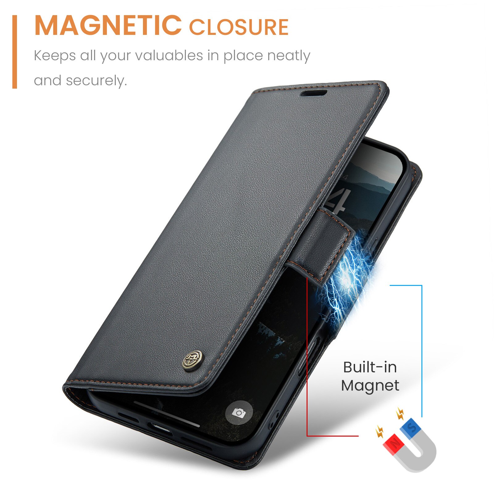 RFID-geschützte Slim Portemonnaie-Hülle iPhone 17 Air Schwarz
