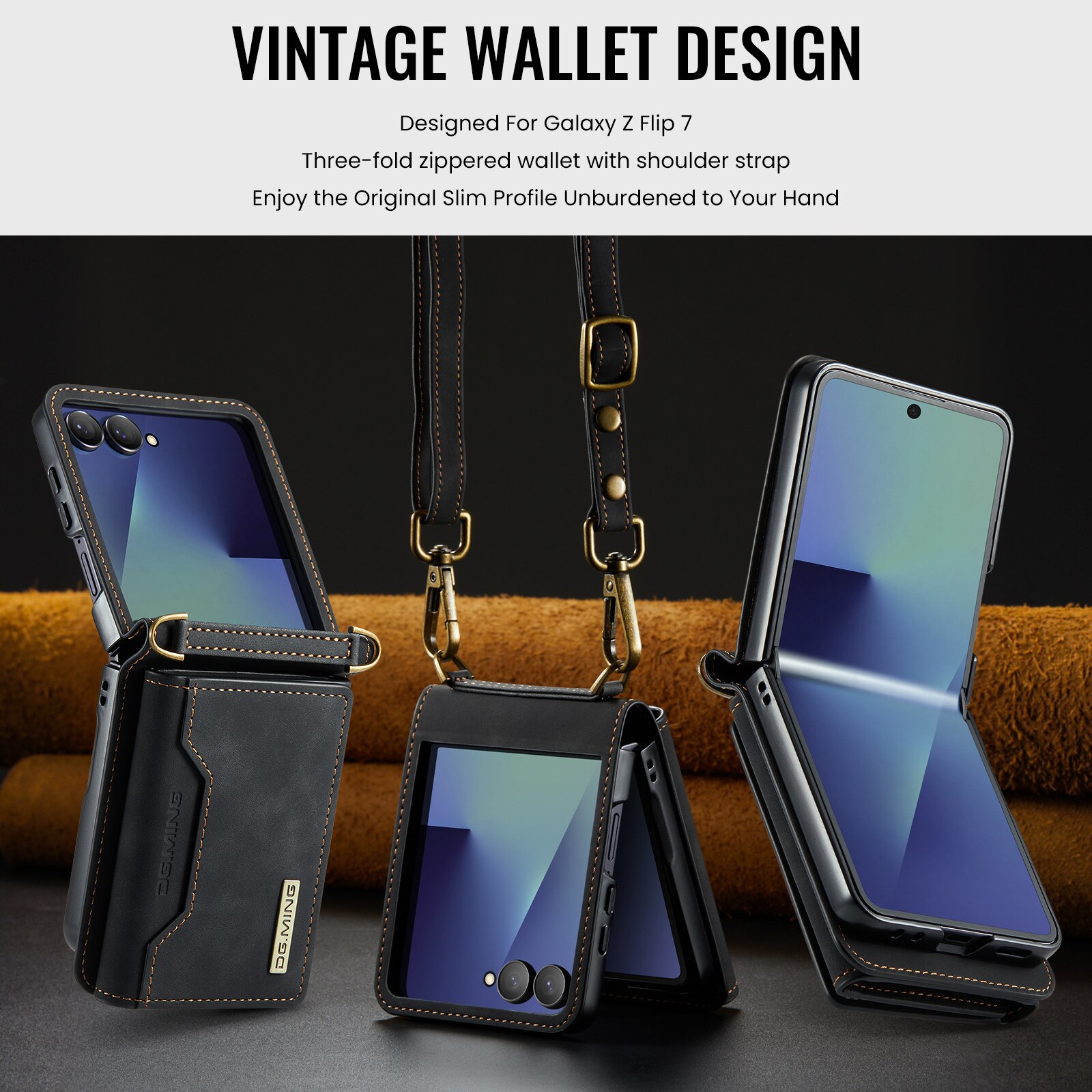 Card Slot Case Samsung Galaxy Z Flip 7 Schwarz