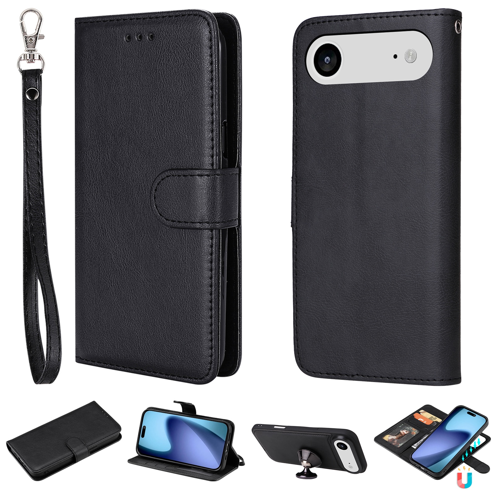 iPhone 17 Air Magnetische Handytasche Schwarz
