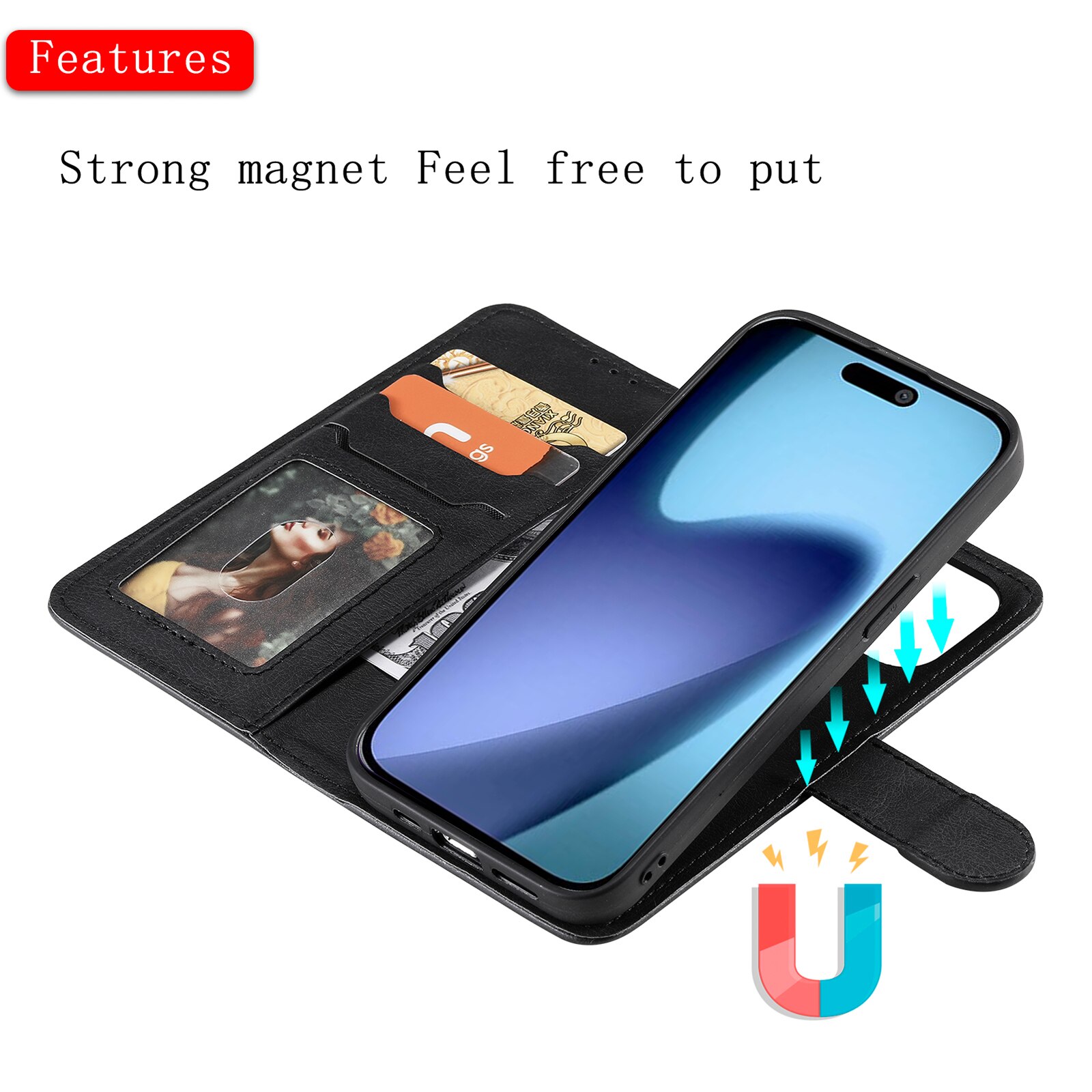 iPhone 17 Air Magnetische Handytasche Schwarz