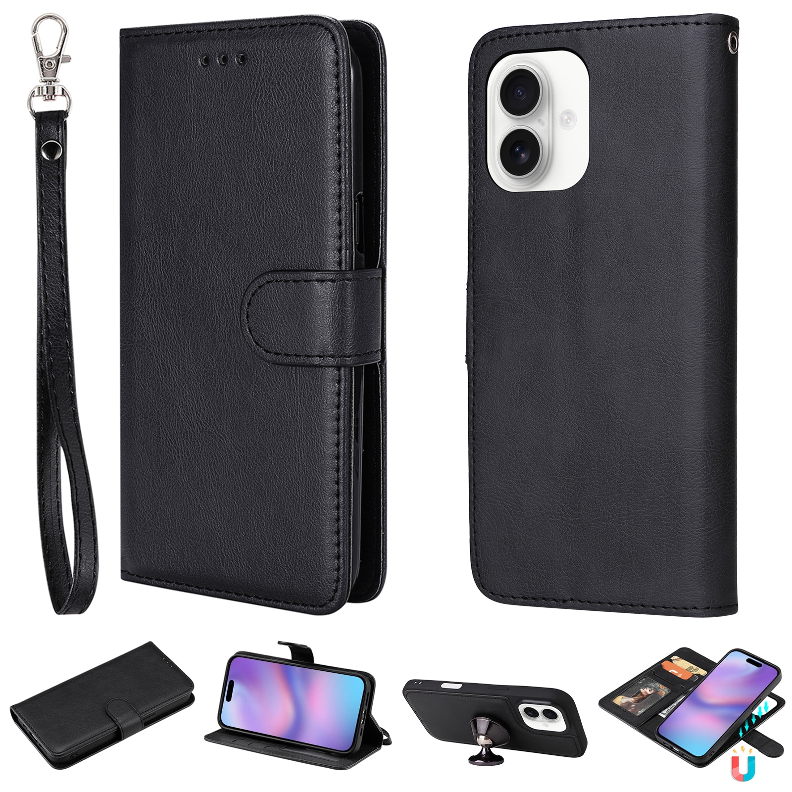 iPhone 17 Magnetische Handytasche schwarz