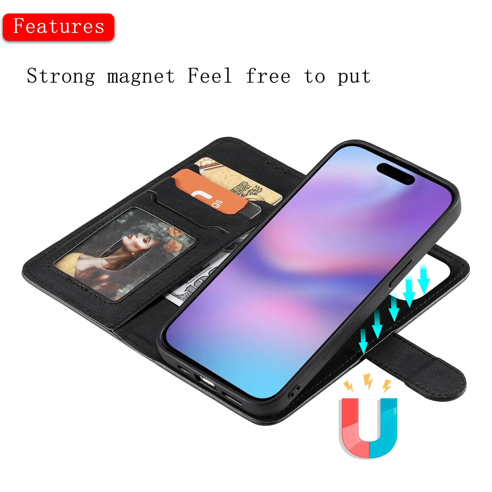 iPhone 17 Magnetische Handytasche schwarz