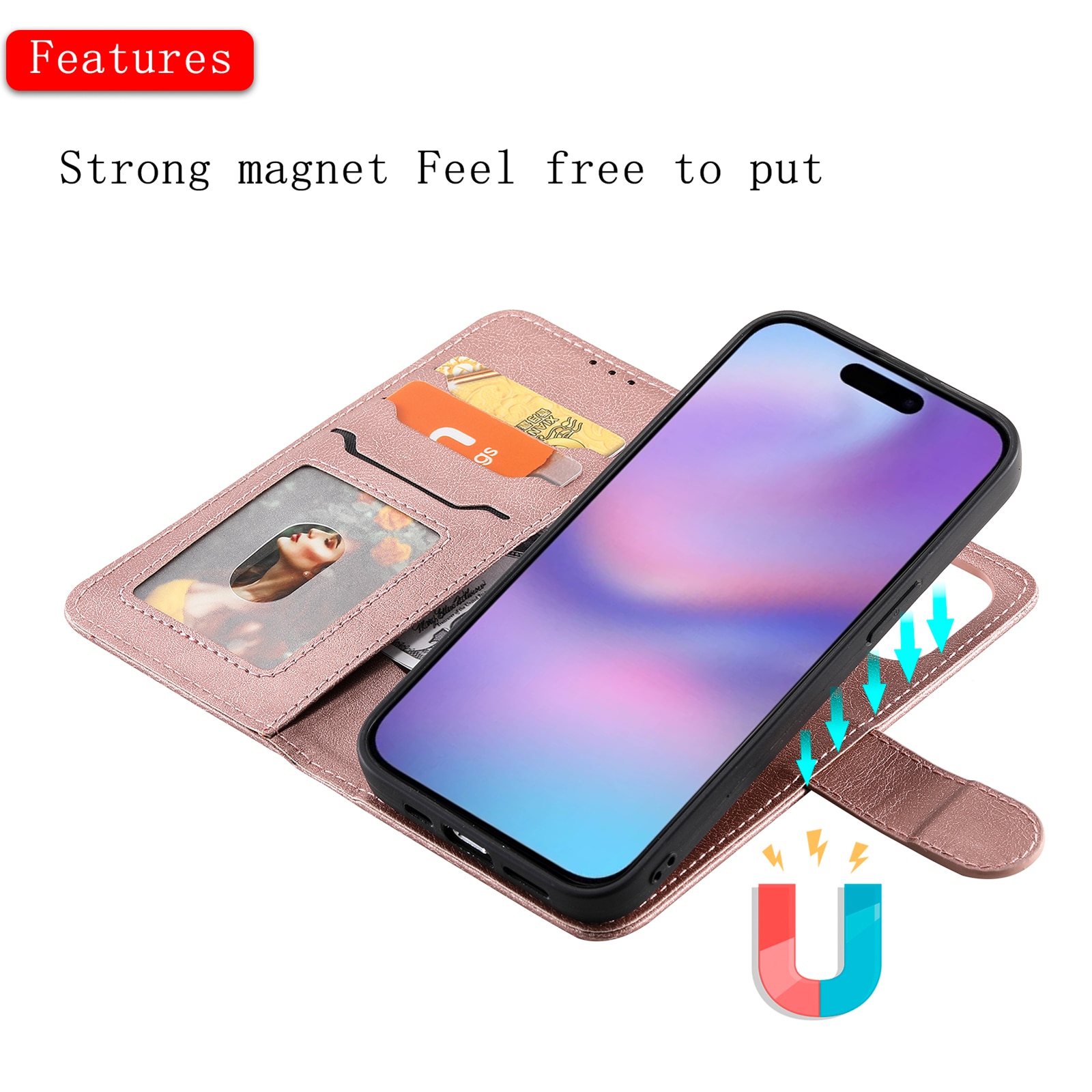 iPhone 17 Magnetische Handytasche Rosa