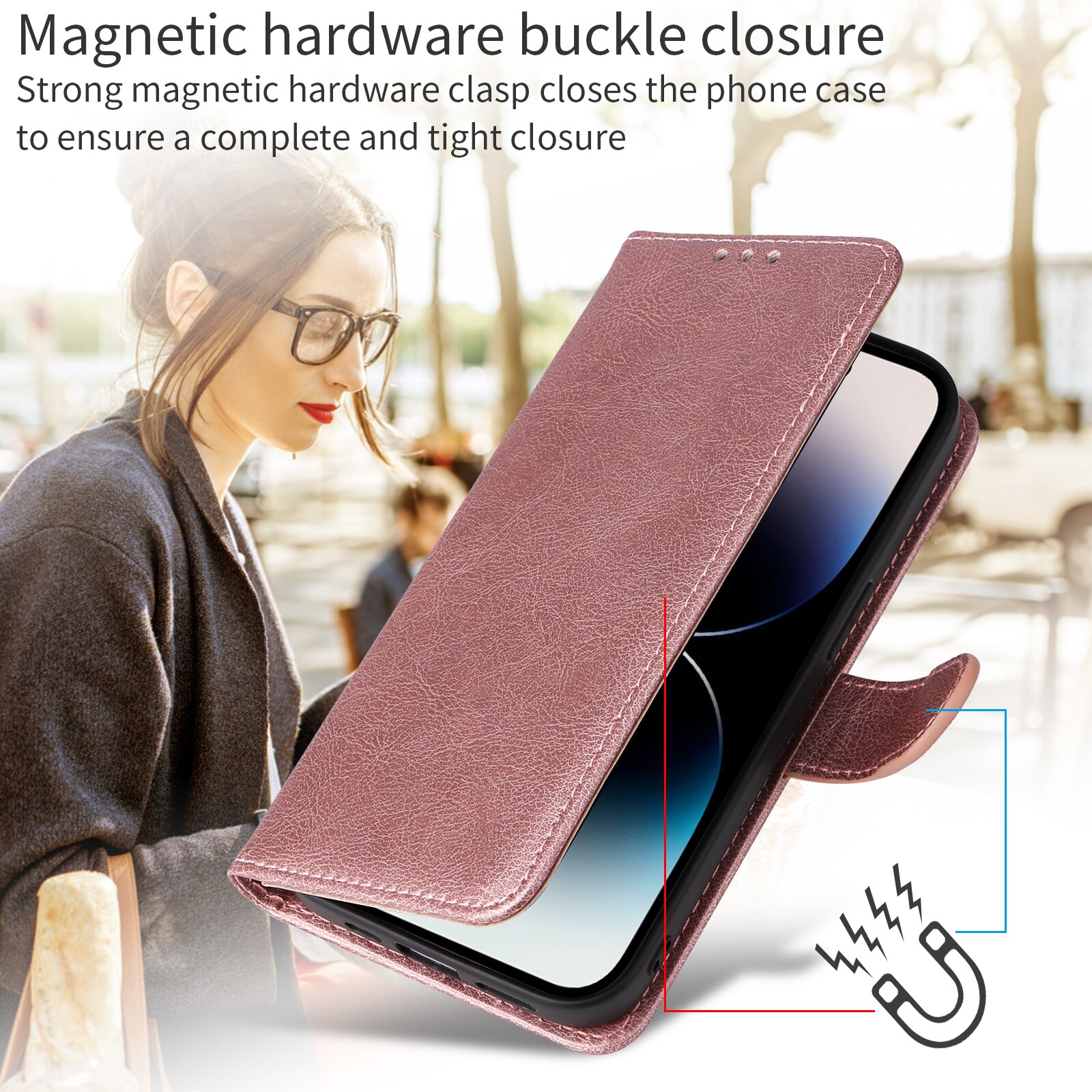 iPhone 17 Magnetische Handytasche Rosa