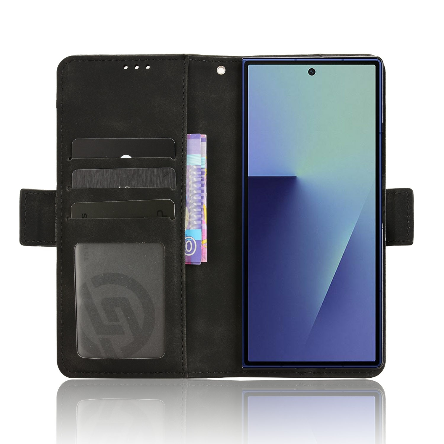 Samsung Galaxy Z Fold 7 Multi Portemonnaie-Hülle mit Stifthalter schwarz
