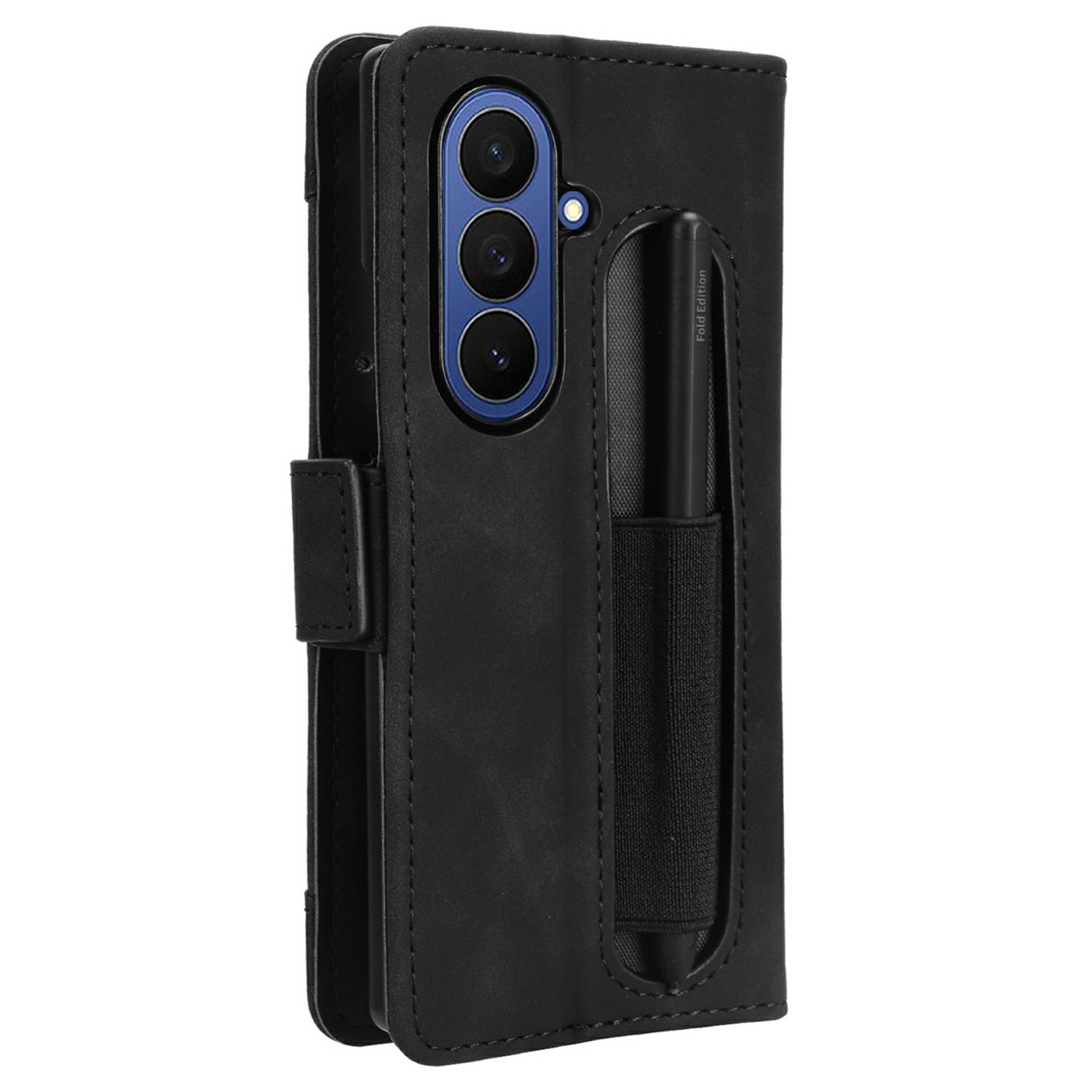 Samsung Galaxy Z Fold 7 Multi Portemonnaie-Hülle mit Stifthalter schwarz