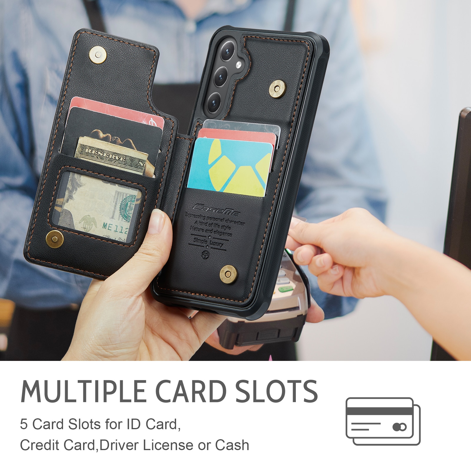 RFID-geschützte Portemonnaie-Hülle Samsung Galaxy S25 FE schwarz