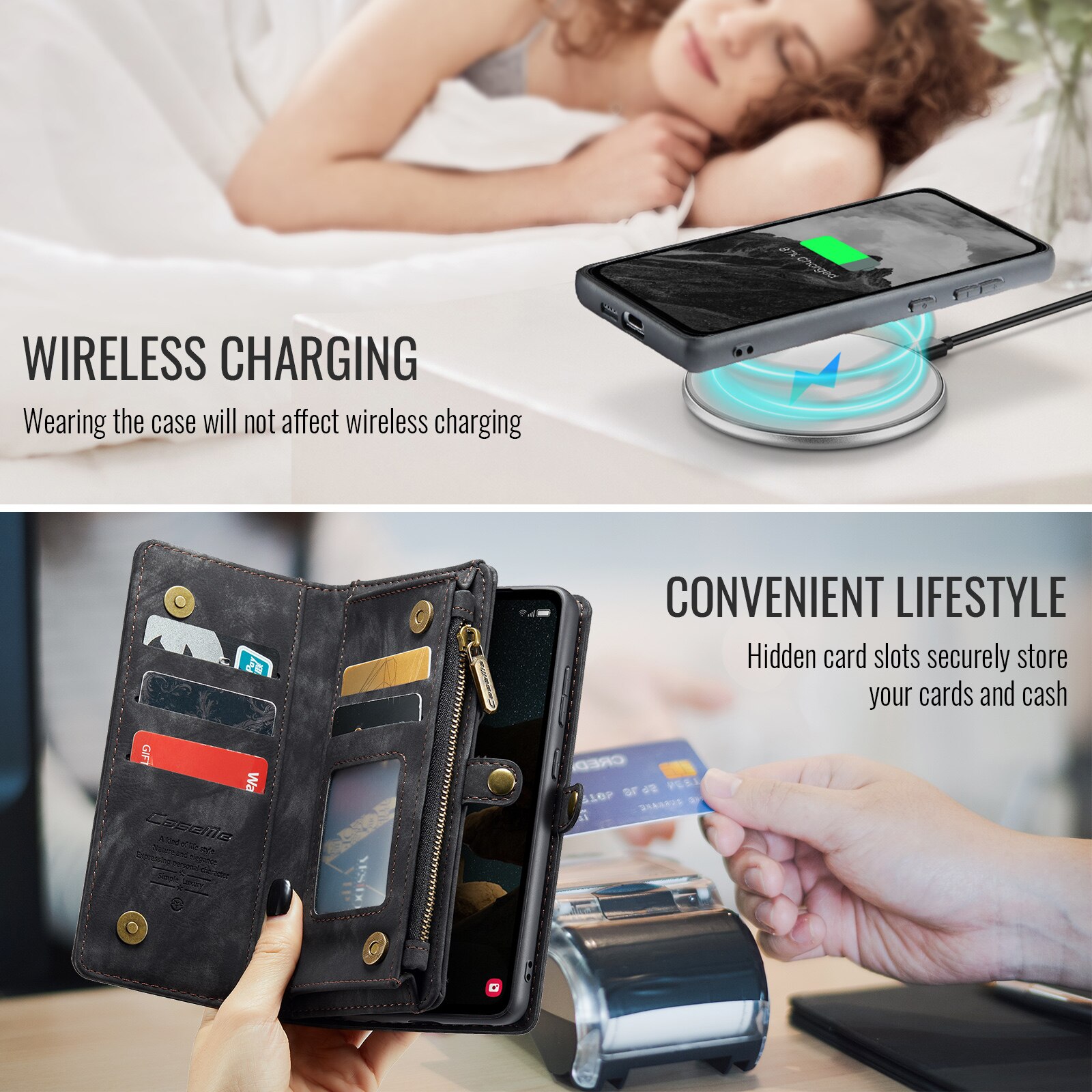 Multi-slot Portemonnaie-Hülle Samsung Galaxy S25 FE Grau