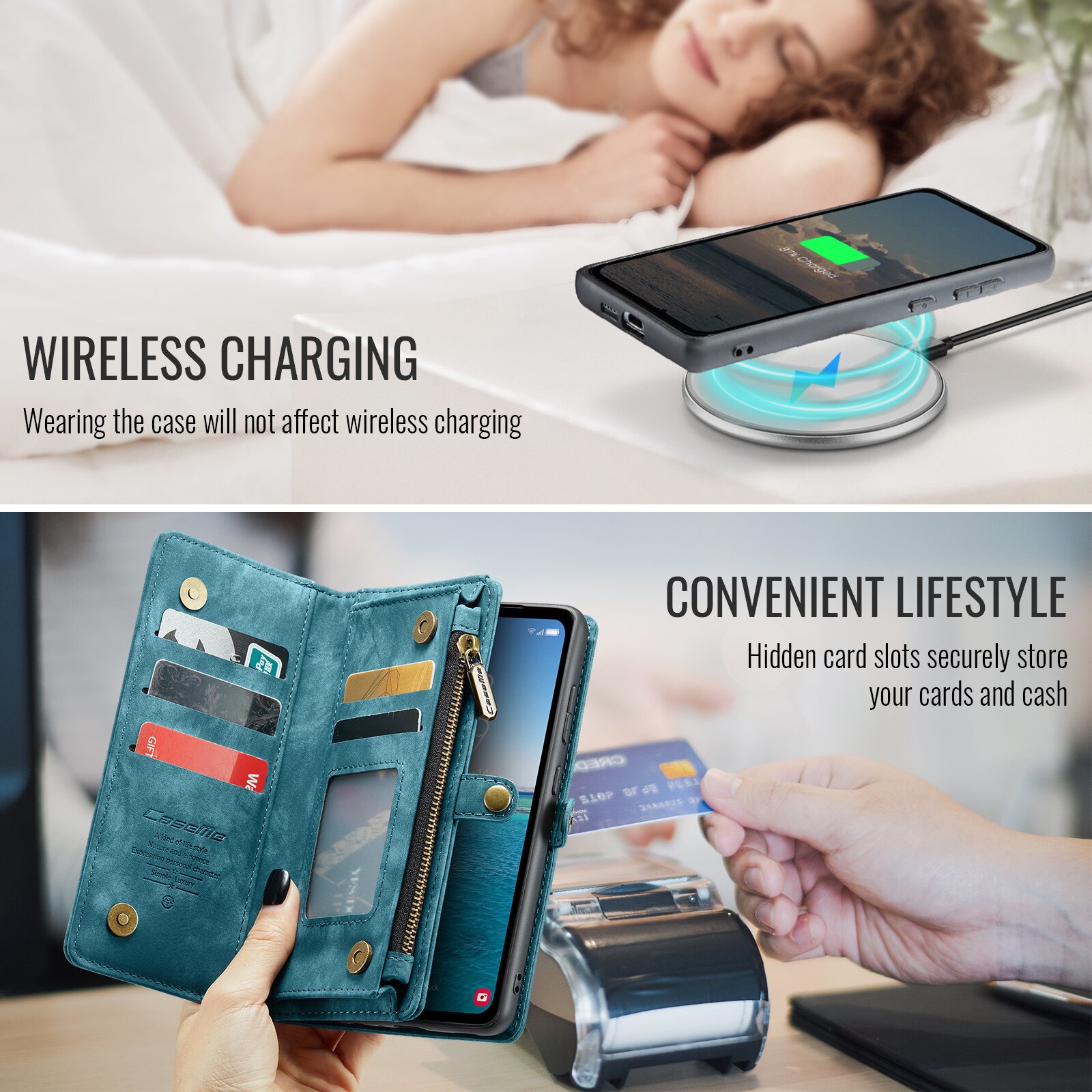 Multi-slot Portemonnaie-Hülle Samsung Galaxy S25 FE Blau