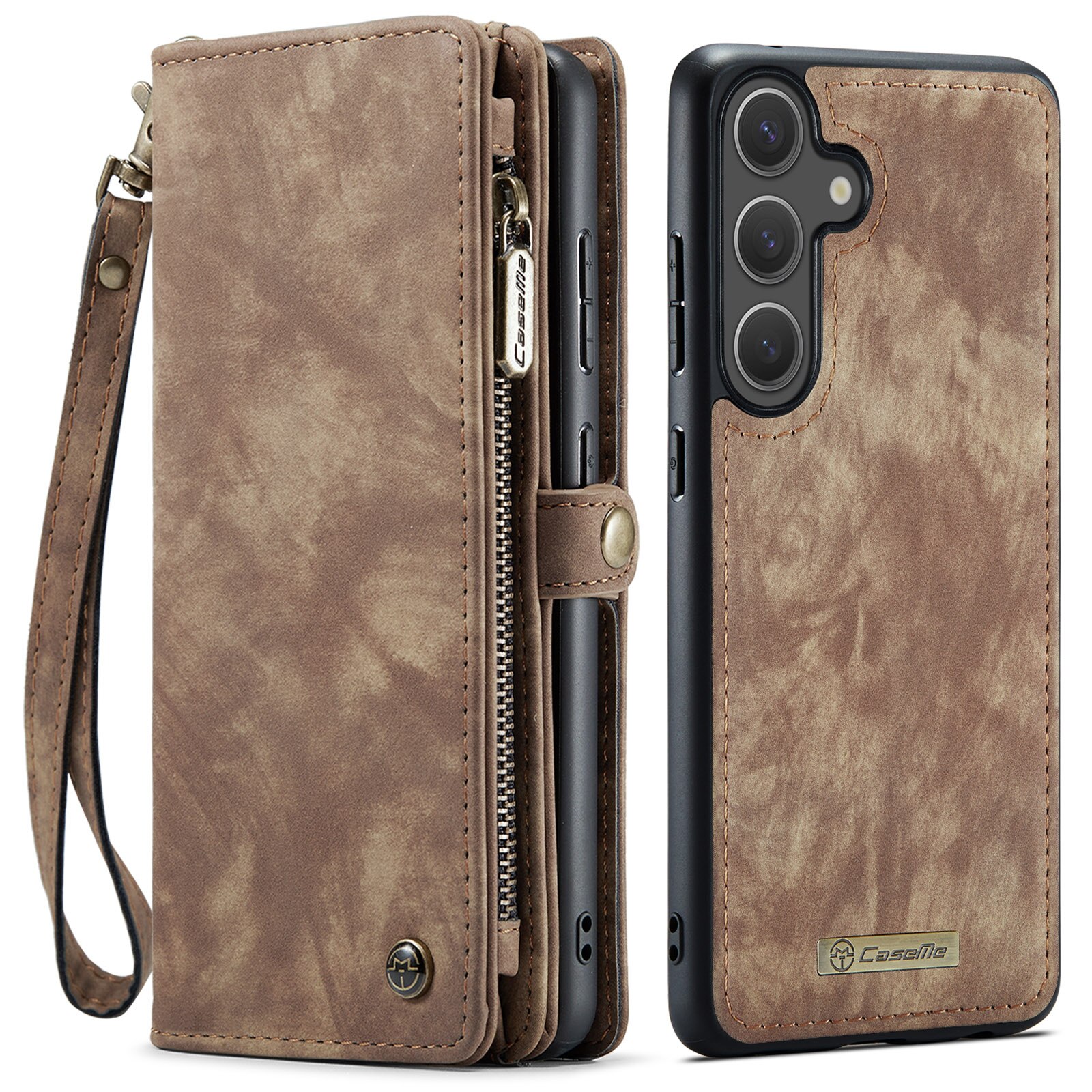 Multi-slot Portemonnaie-Hülle Samsung Galaxy S25 FE Braun