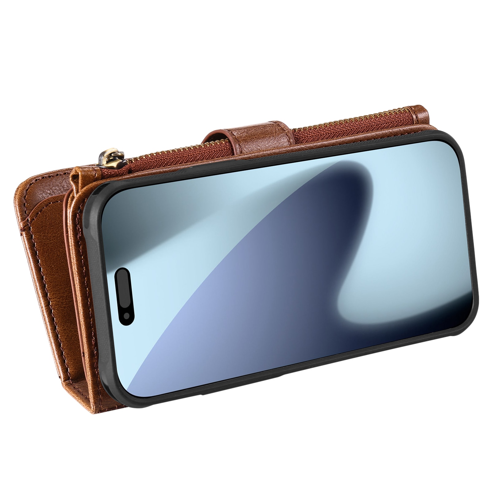 iPhone 17 Pro Max Magnet Leather Multi-Wallet Braun