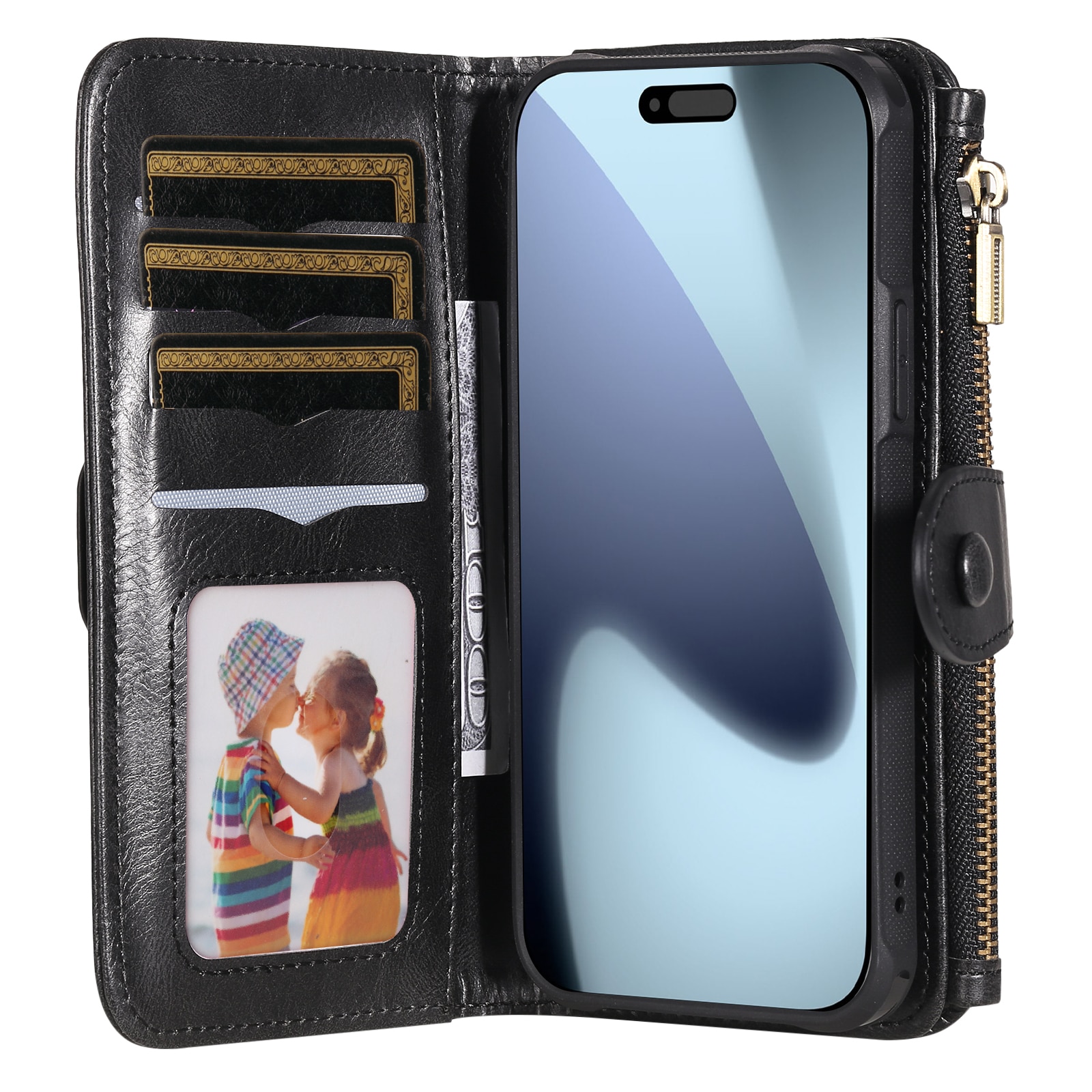 iPhone 17 Pro Max Magnet Leather Multi-Wallet schwarz