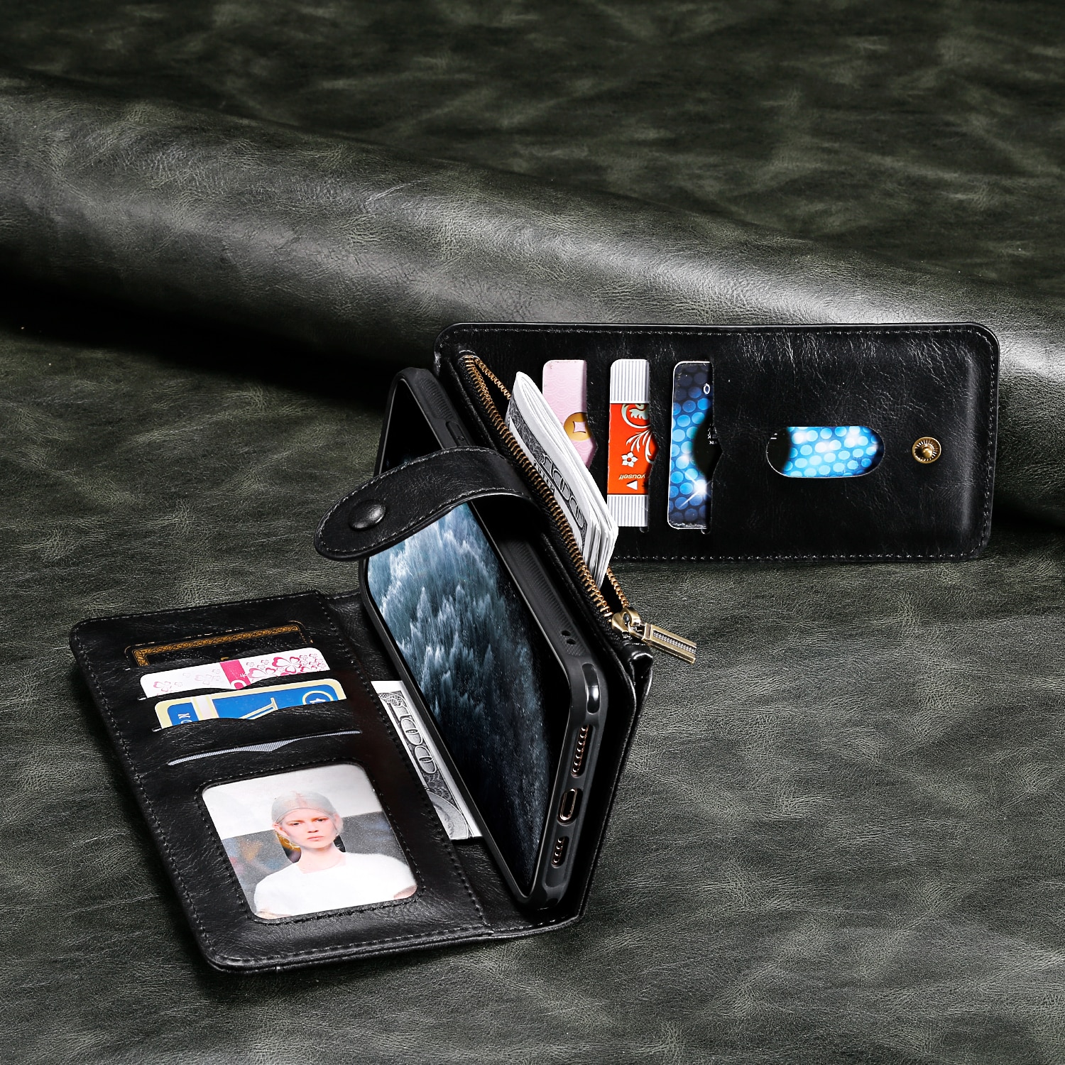 iPhone 17 Pro Max Magnet Leather Multi-Wallet schwarz