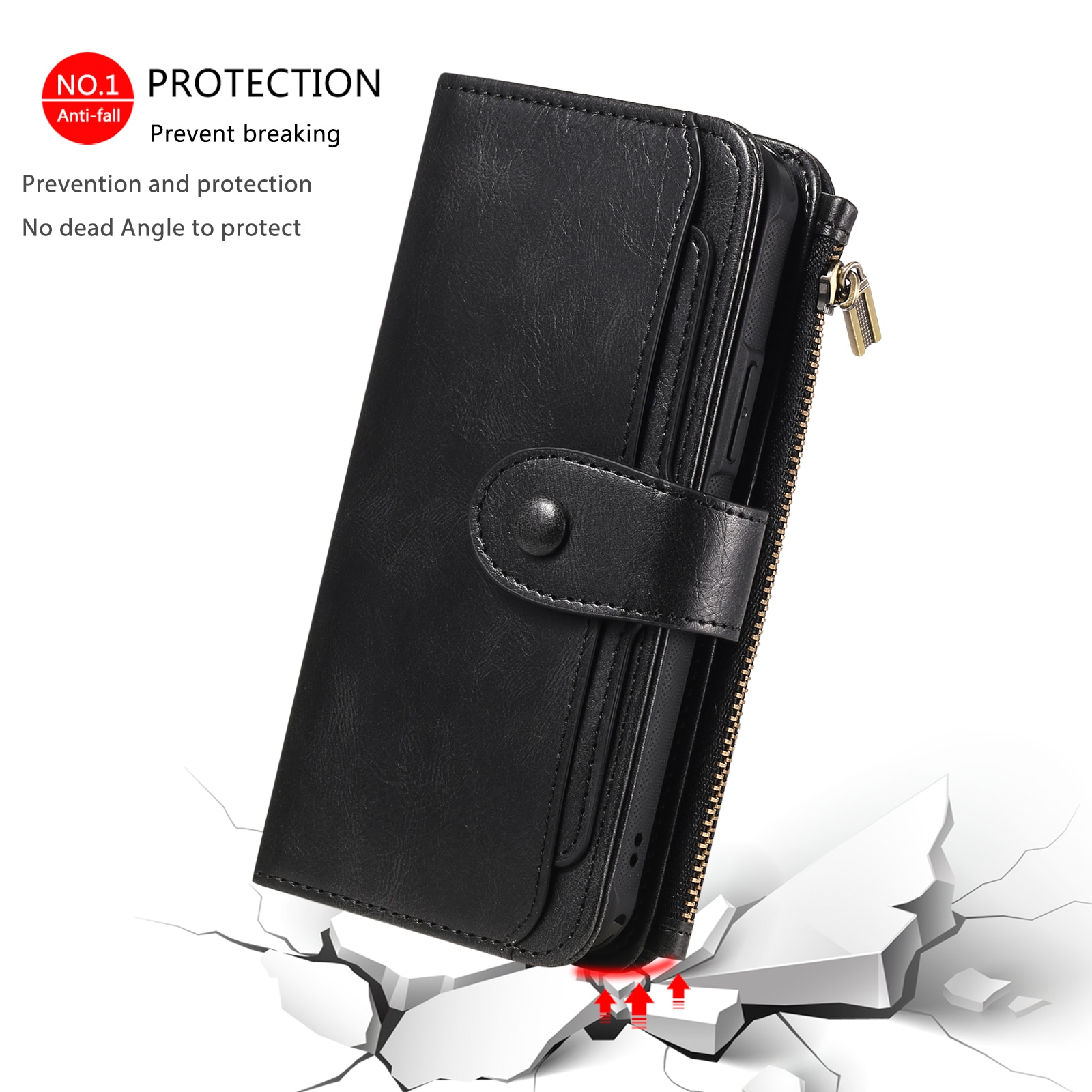 iPhone 17 Pro Max Magnet Leather Multi-Wallet schwarz