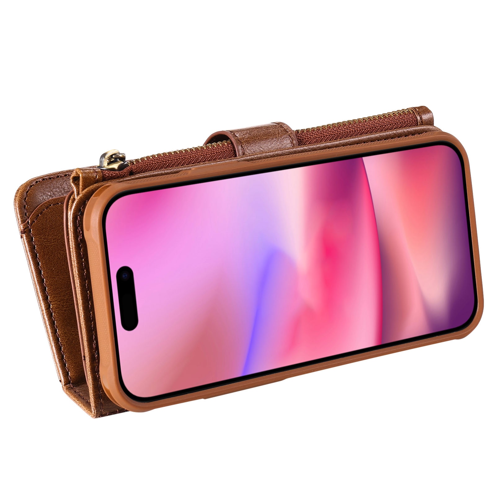 iPhone 17 Magnet Leather Multi-Wallet Braun