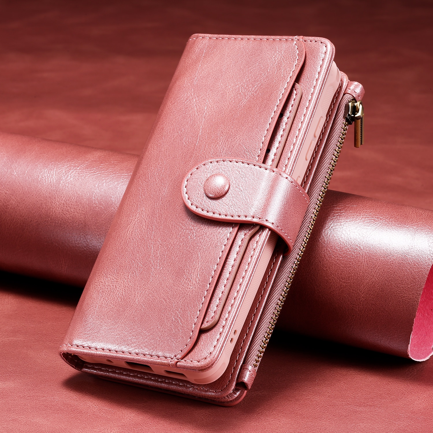 iPhone 17 Magnet Leather Multi-Wallet Rosa