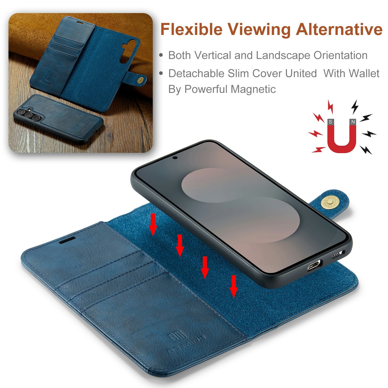 Handytasche Magnetische Samsung Galaxy S25 FE Blue