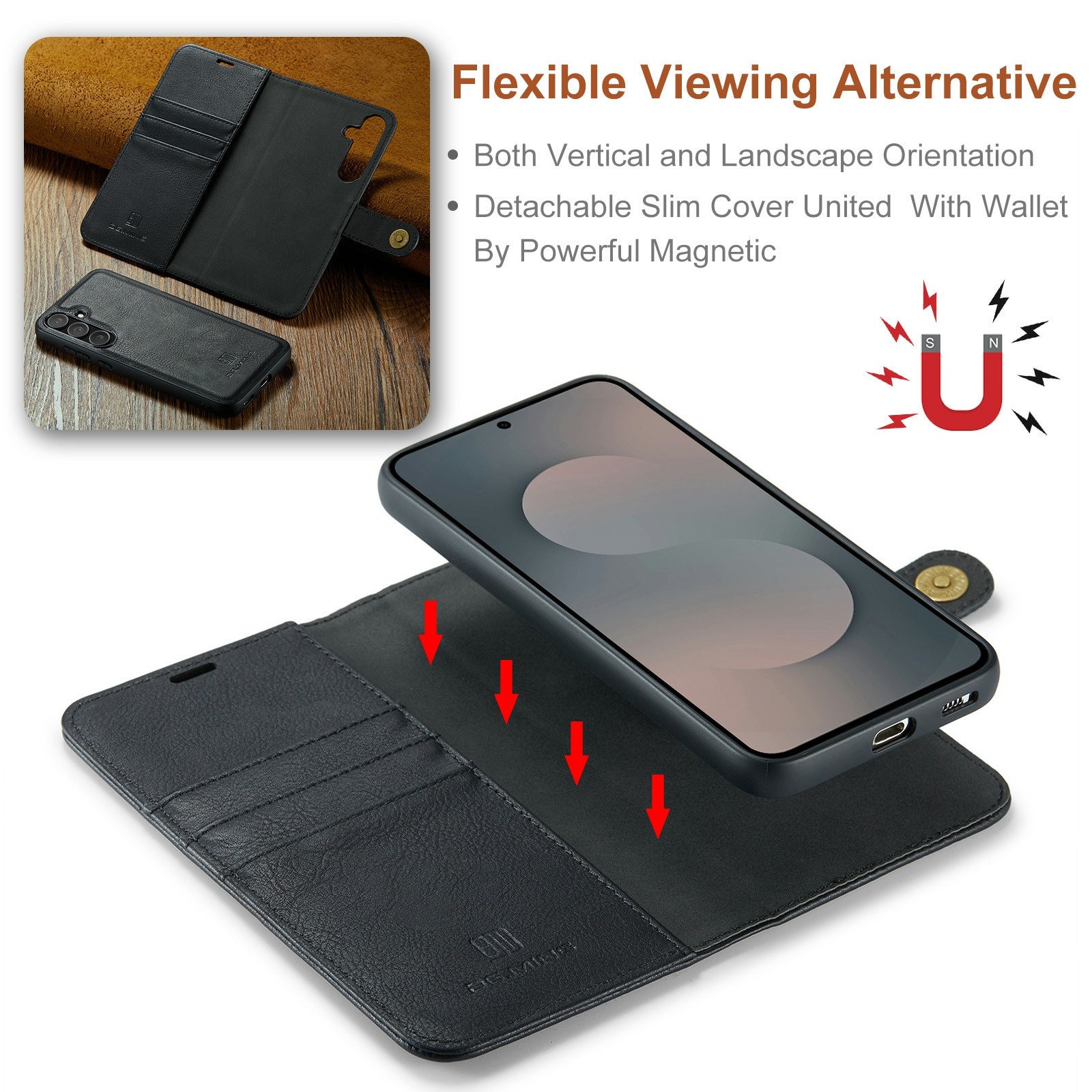 Handytasche Magnetische Samsung Galaxy S25 FE Black